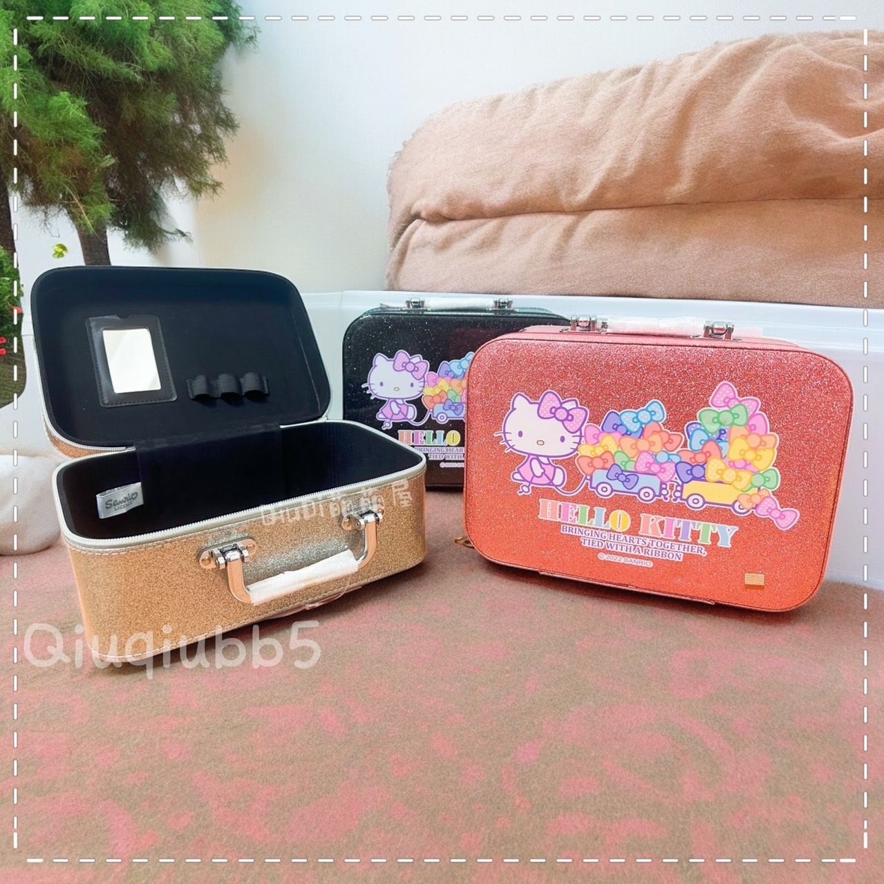 薴萌樂園🌺現貨 三麗鷗 KT 亮彩旅行化妝箱 KITTY 多功能包 凱蒂貓 收納包 萬用包 化妝包 美妝包 硬殼