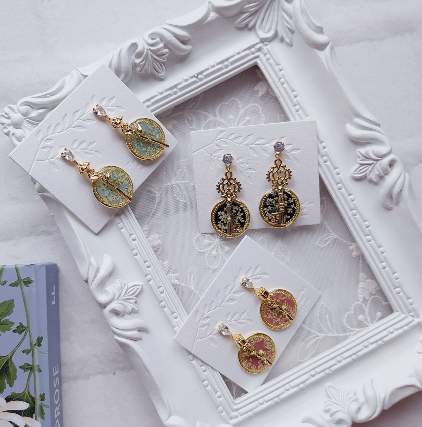 ＜市集限定＞秘密的玫瑰花園手作耳環