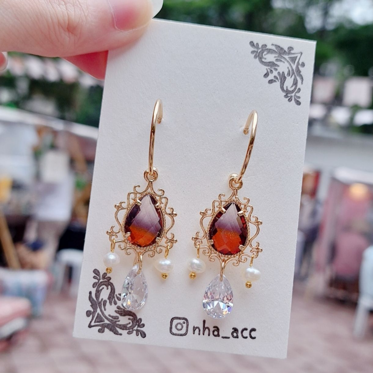 ＜市集限定＞古典巴洛克漸變色耳環