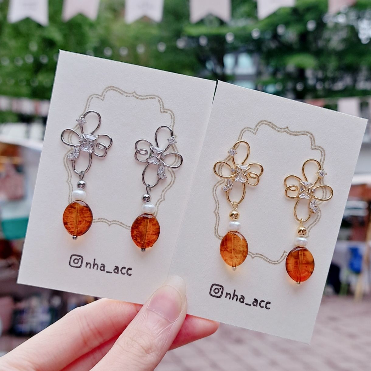 ＜市集限定＞大花鋯石耳環