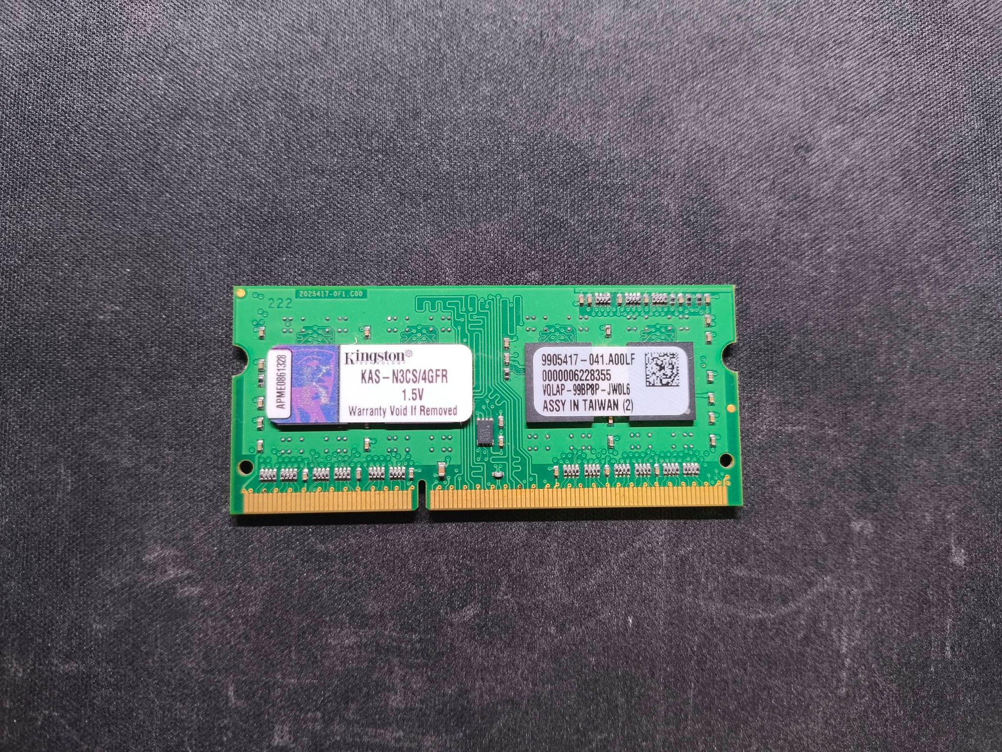 金士頓 DDR3 4G 筆記型記憶體