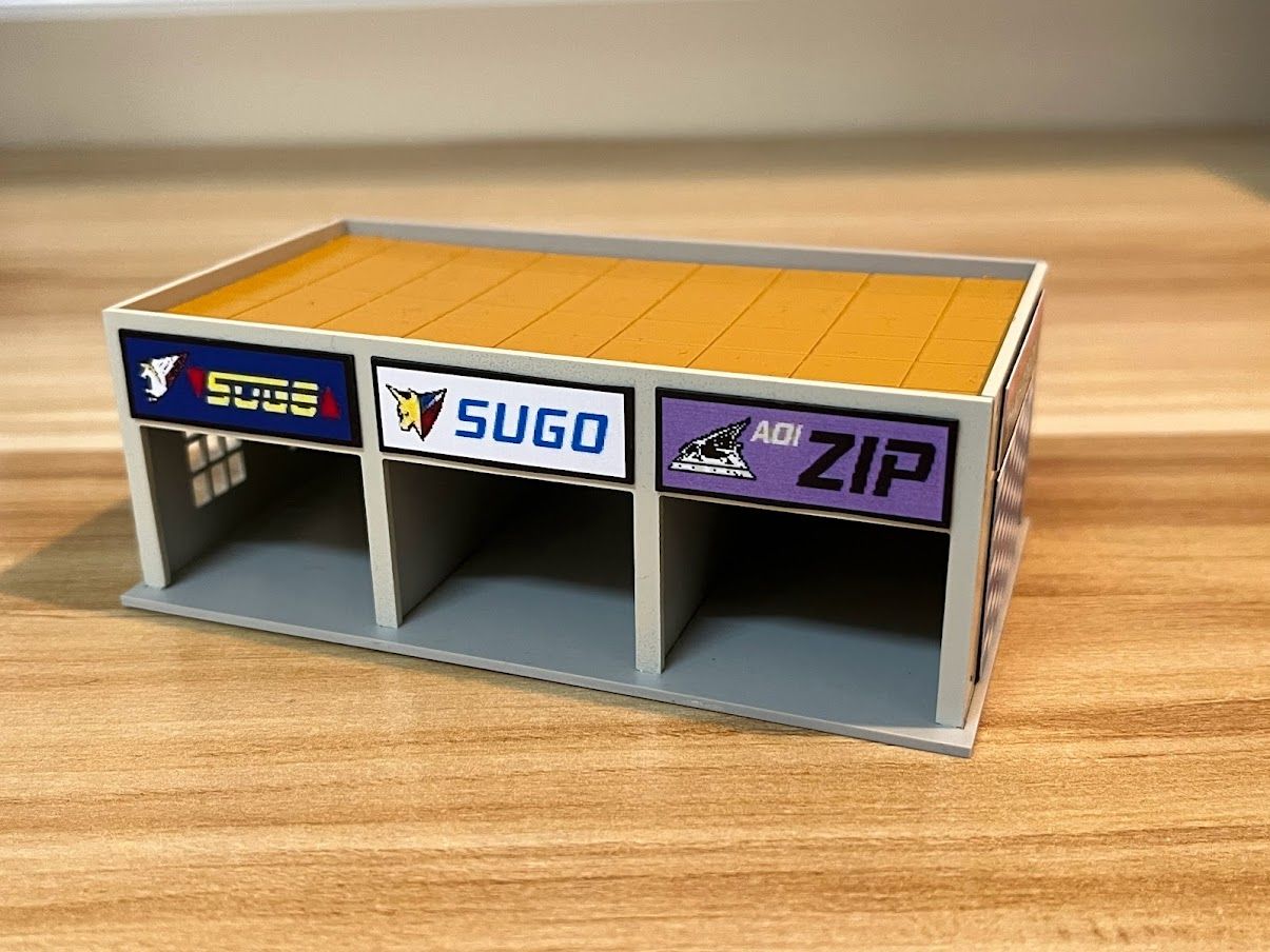 [熊貓] 訂製 完成品 閃電霹靂車 維修站 阿斯拉 菅生車隊 1/144 系列用 建築模型