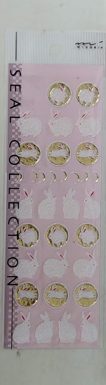 Midori 手帳專用貼紙-月與兔子（用了一張）