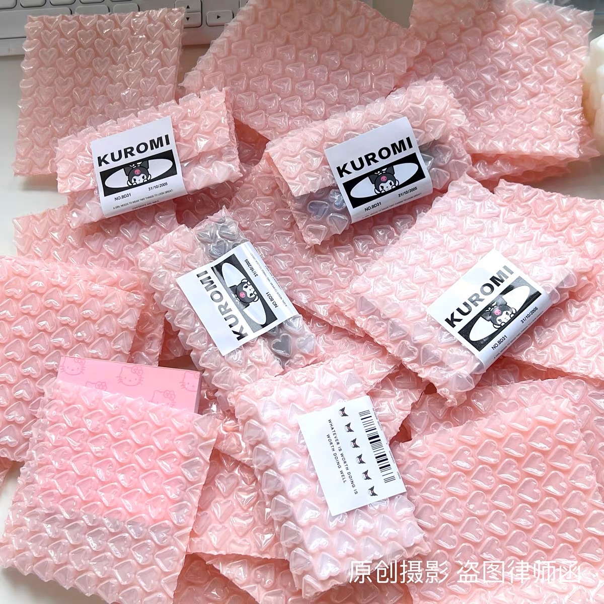 【預購】粉色愛心泡沫袋 泡泡紙