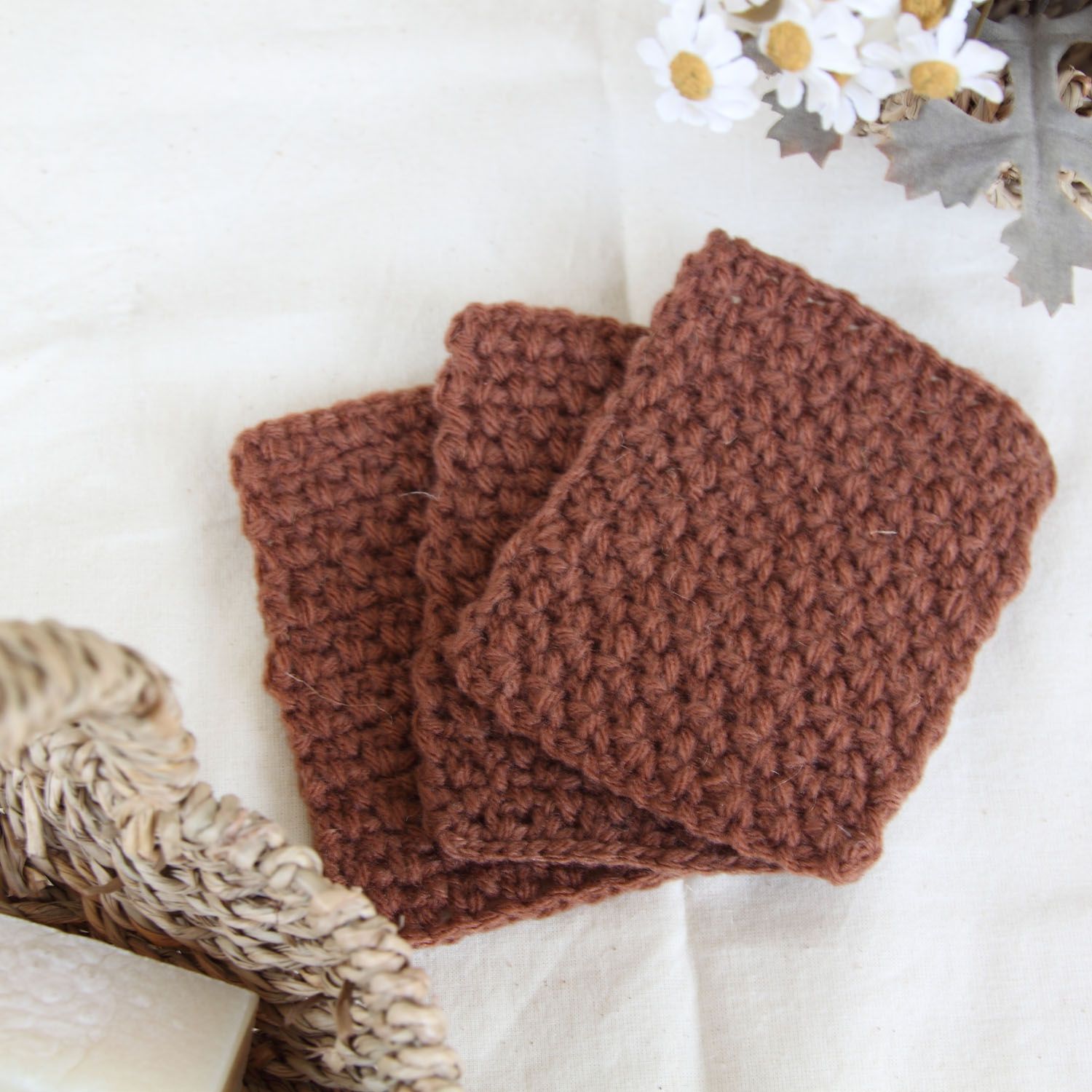 毛線菜瓜布｜洗碗·杯墊·隔熱·皂墊