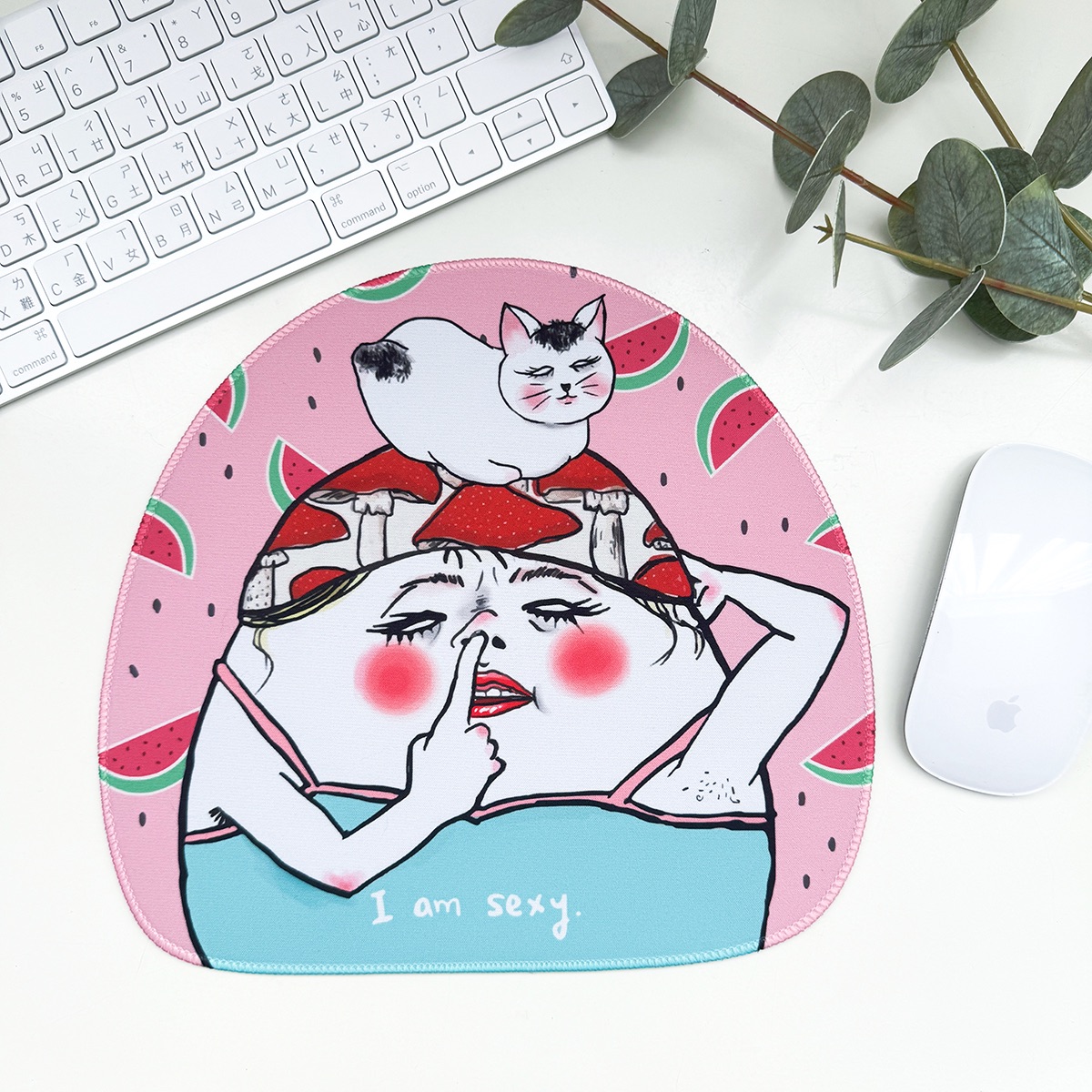 夏天94要吃西瓜 造型滑鼠墊