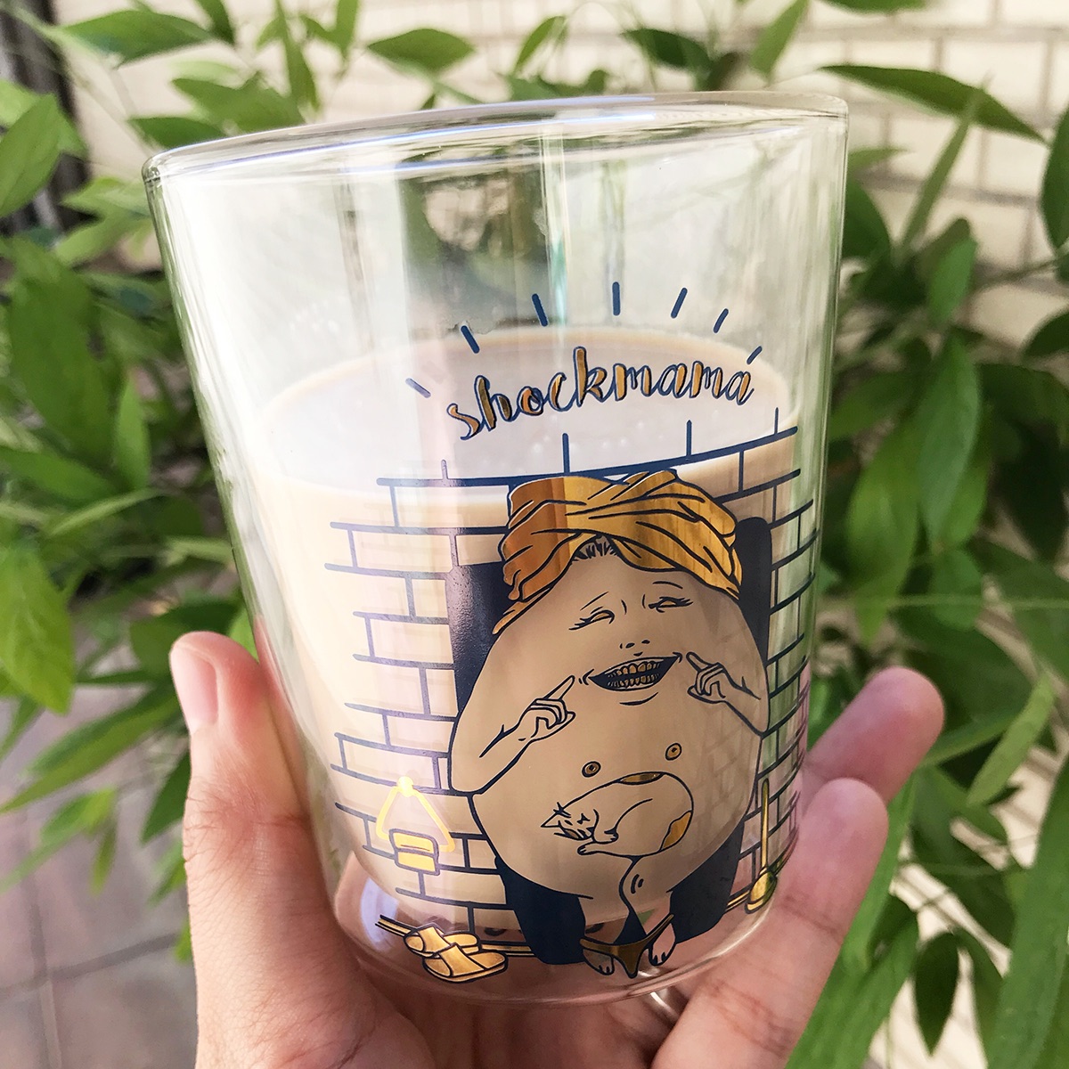 /絕版品出清/微笑蛋寶 雙層玻璃杯 真金印刷