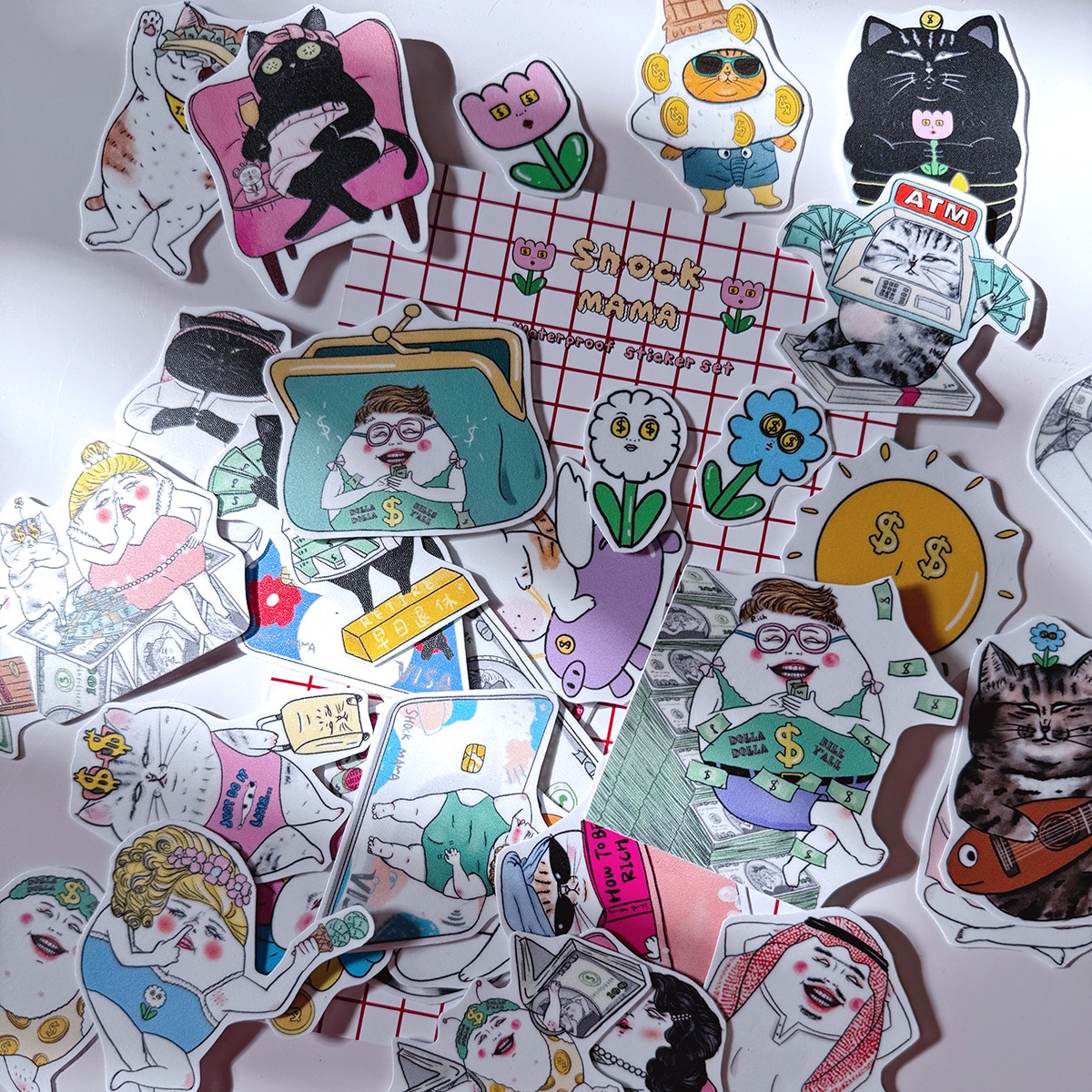 早日退休俱樂部 防水貼紙組 30入