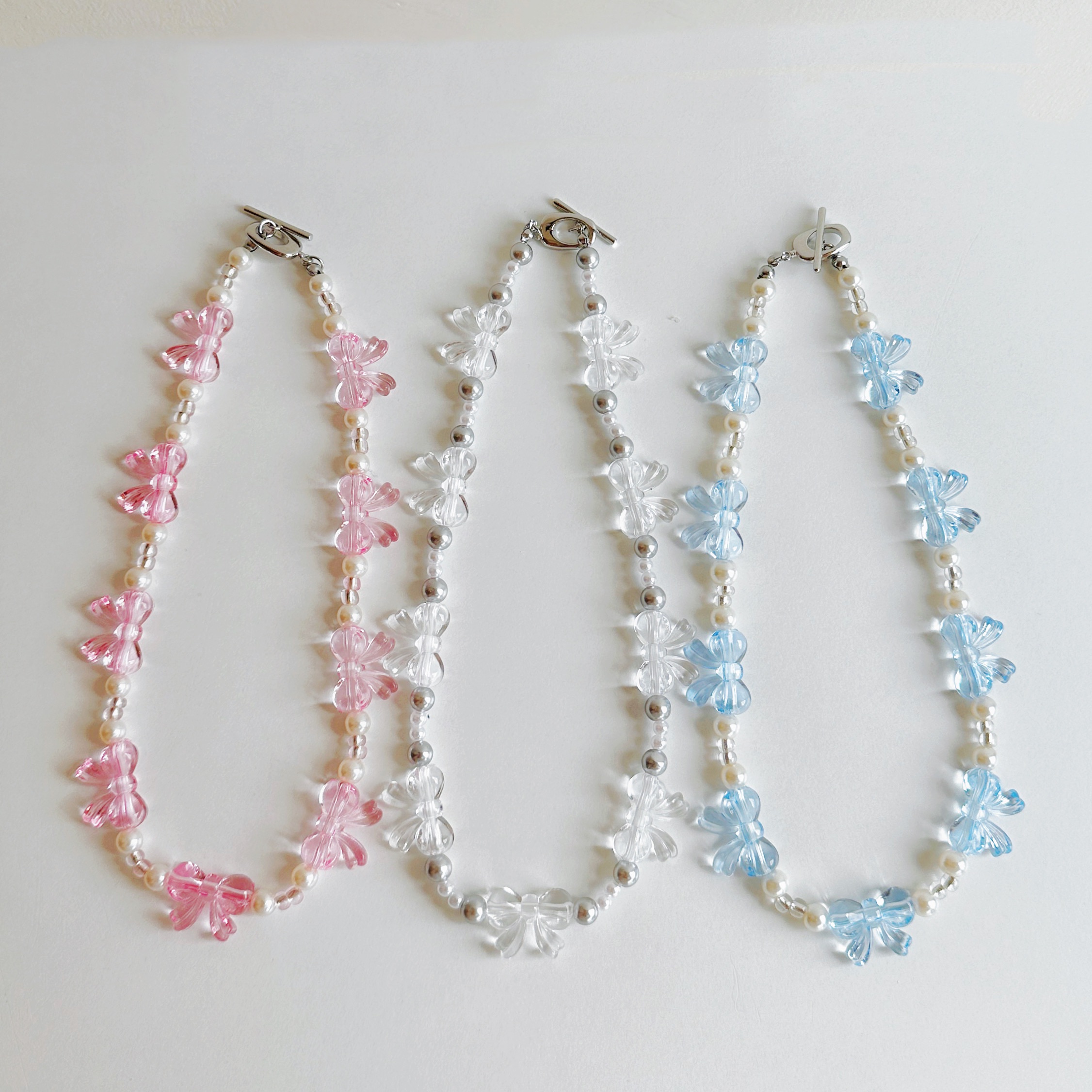 透明蝴蝶結頸鏈