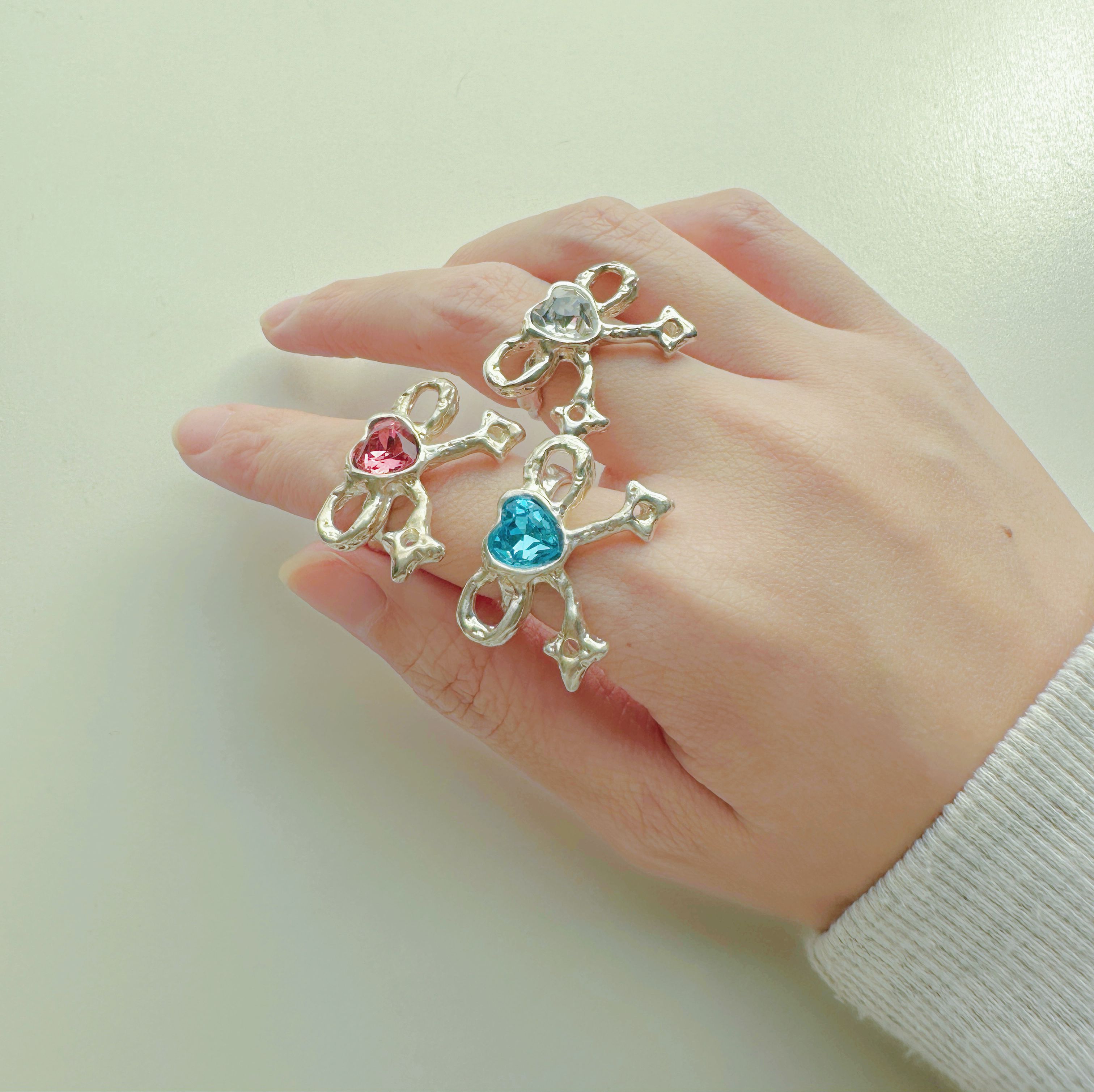 手工純銀 蝴蝶結變身戒指 開口式戒圍