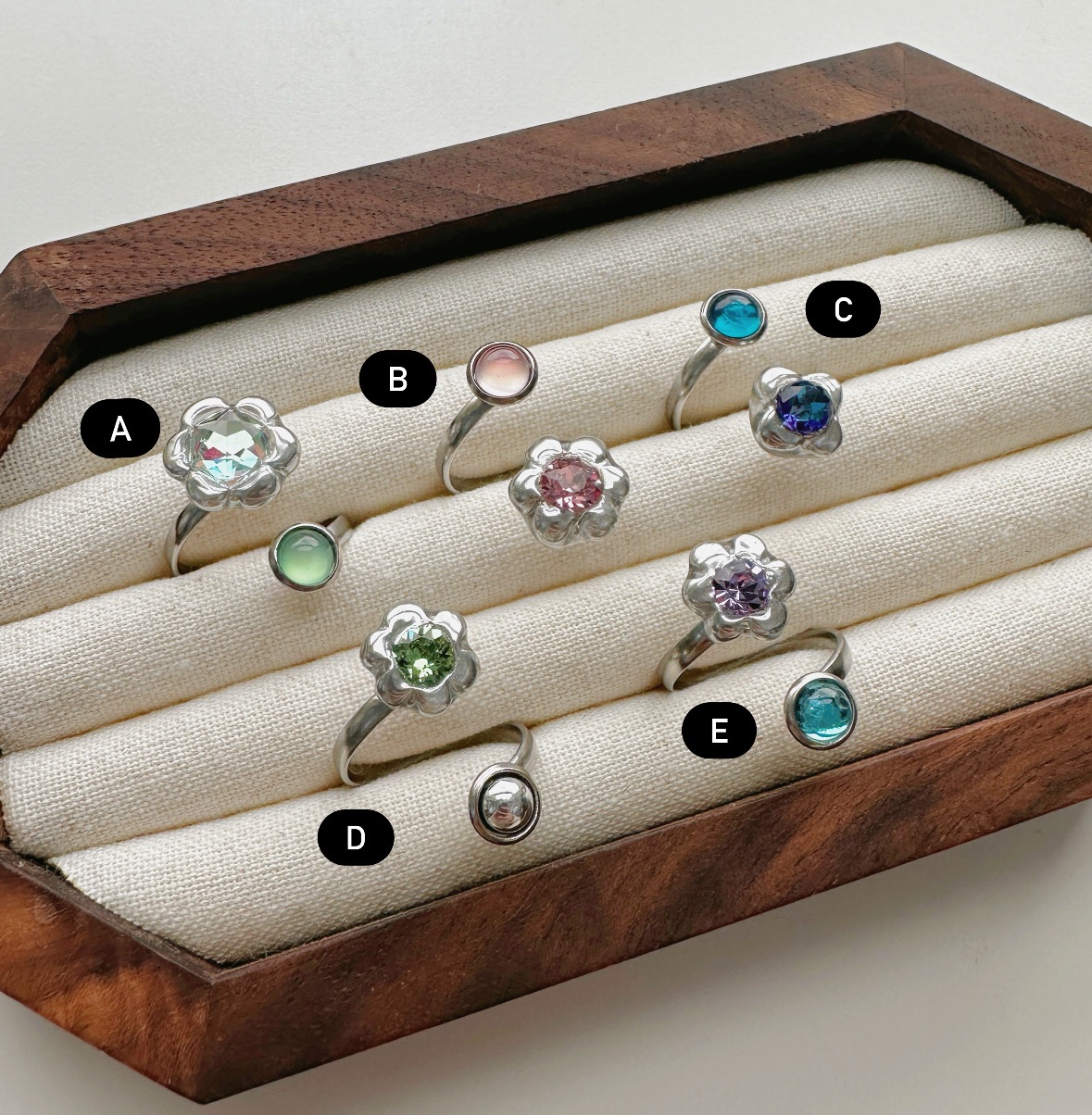 恆星寶石之花🪐不鏽鋼戒指 可自由調整戒圍