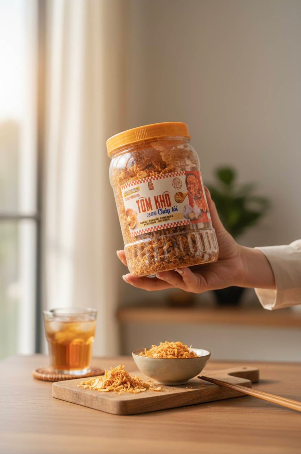 香蒜炒蝦鬆米紙