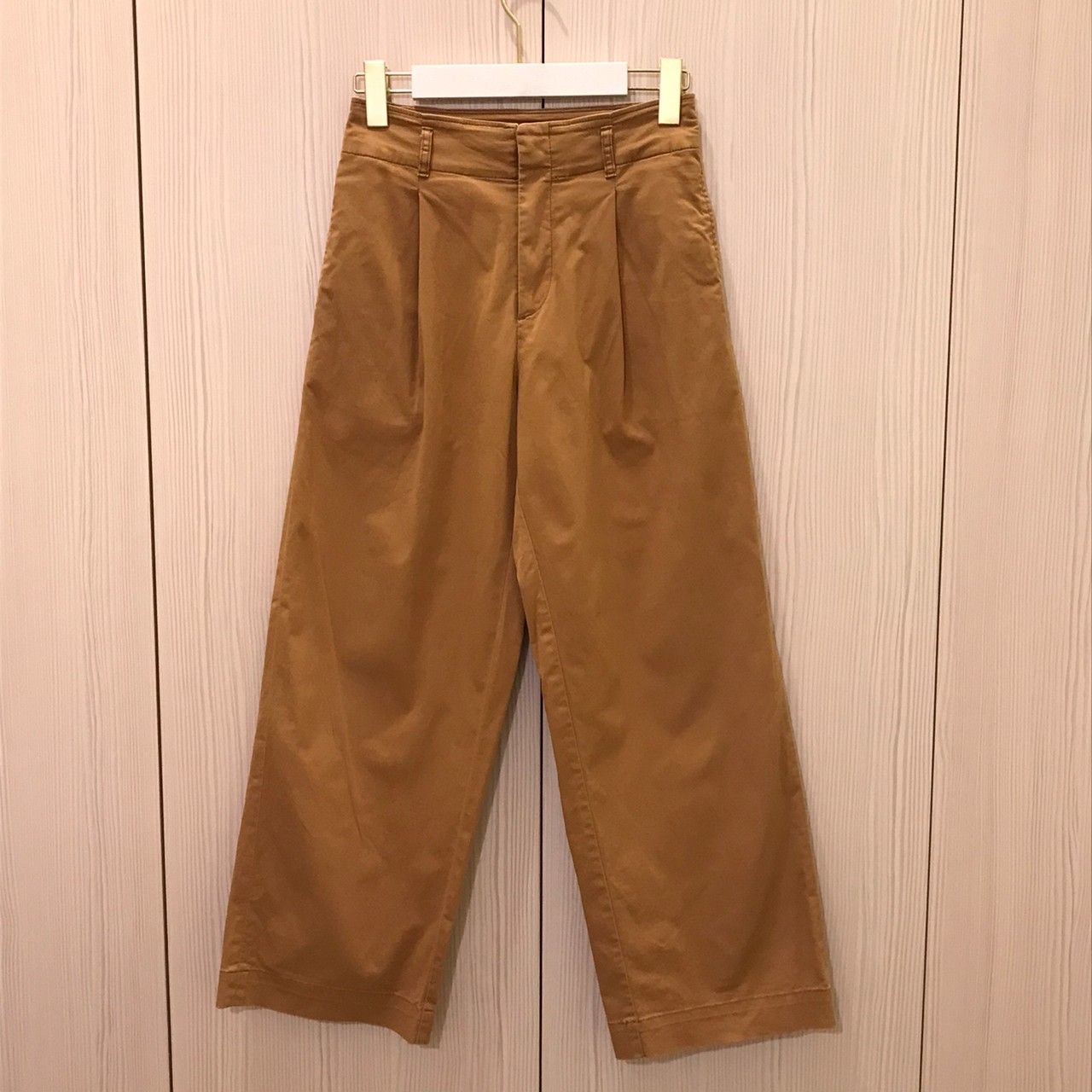 UNIQLO 修身剪裁 前打褶高腰寬褲 落地褲 長褲