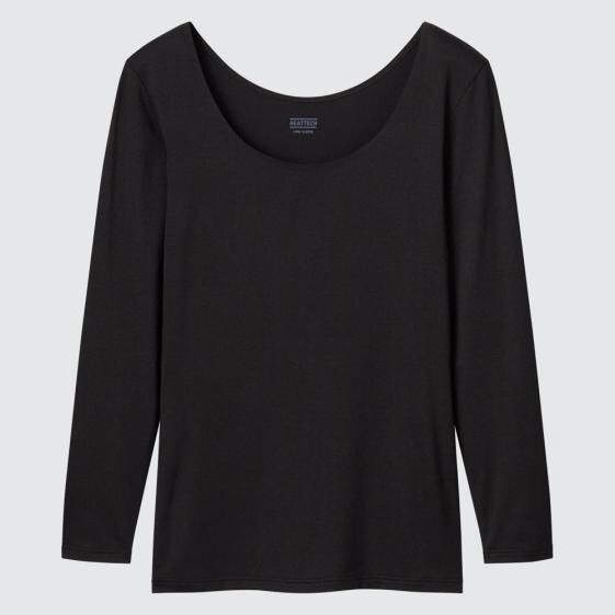 Uniqlo女裝 HEATTECH U領T恤（8分袖）
