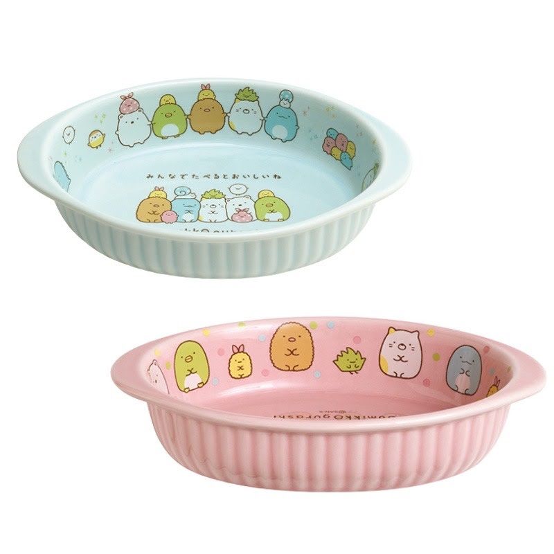 [小夫玩具屋] SAN-X 角落生物 陶瓷 餐盤 器皿 瓷盤 食物擺盤 藍色 粉紅色 日本進口