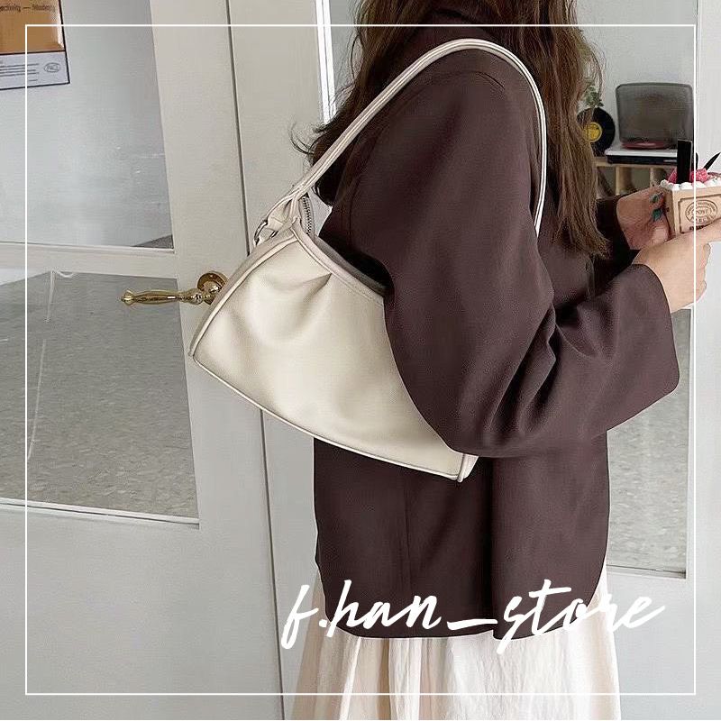 韓國簡約素面輕巧腋下包