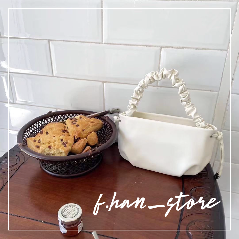 韓國褶皺手提斜背小雲朵包