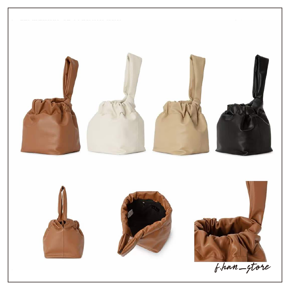 韓國簡約復古手提水桶包