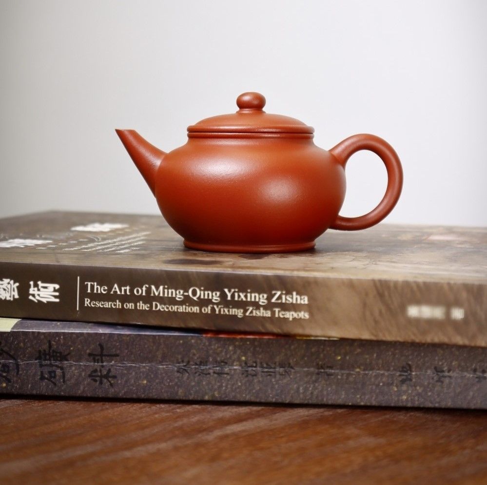 老紅泥扁燈水平壺