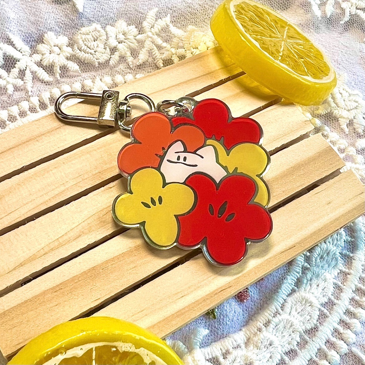 鏡面花花吊飾