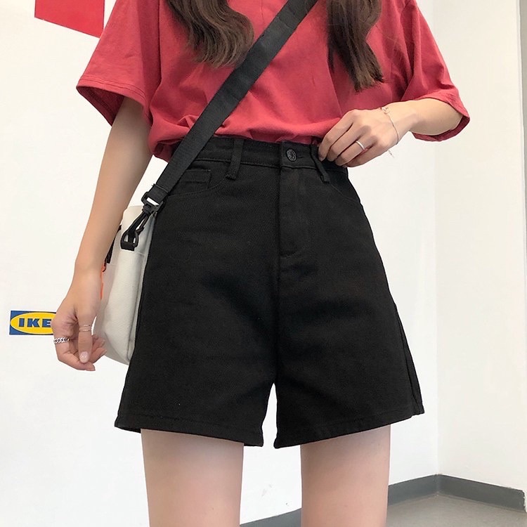現貨白黑✨黑白牛仔短褲