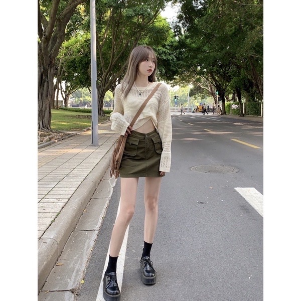 甜酷女孩😎鏤空針織套裝💘