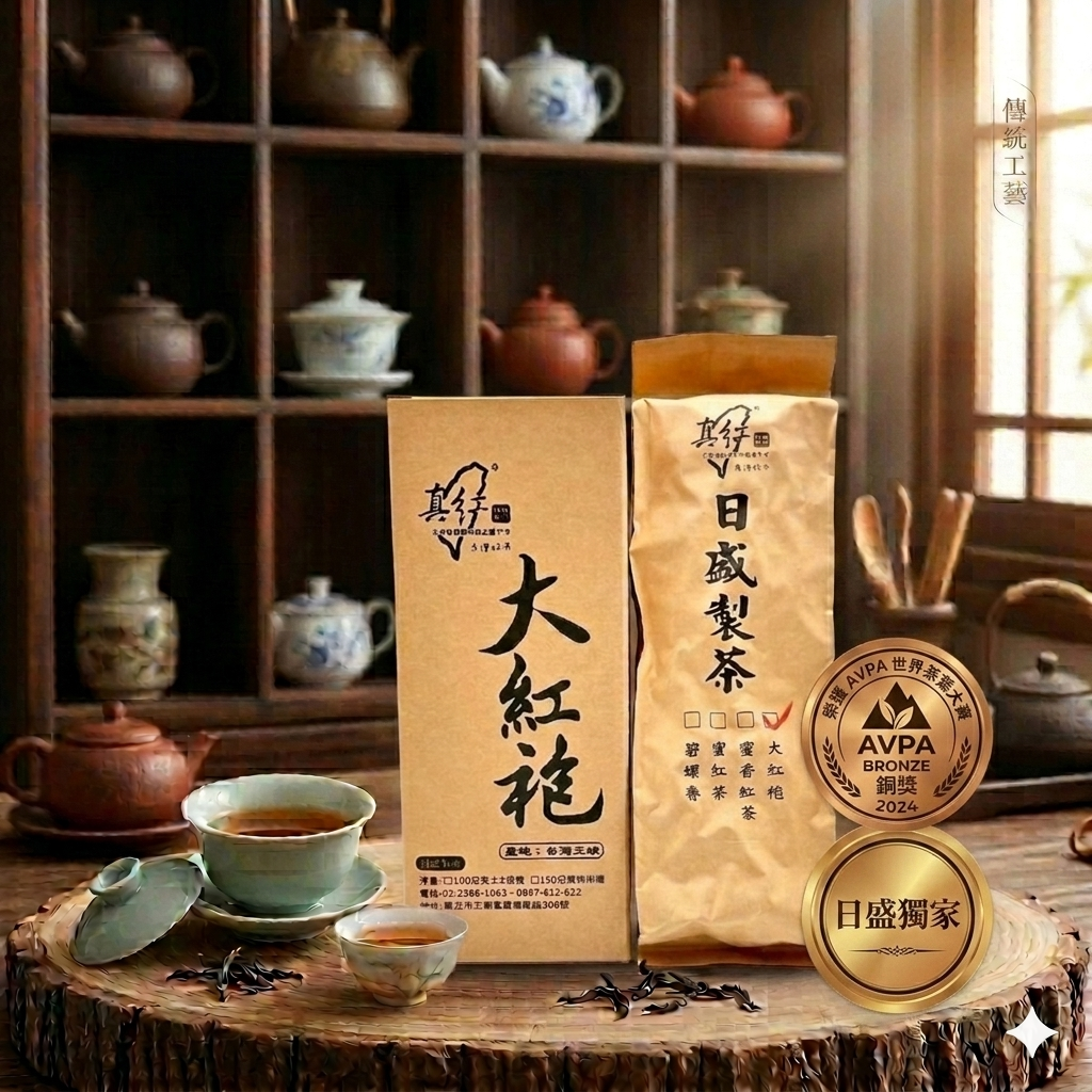 【日盛製茶】日盛獨家｜ 台灣大紅袍紅茶（條型）  榮獲AVPA世界茶葉大賽-銅獎