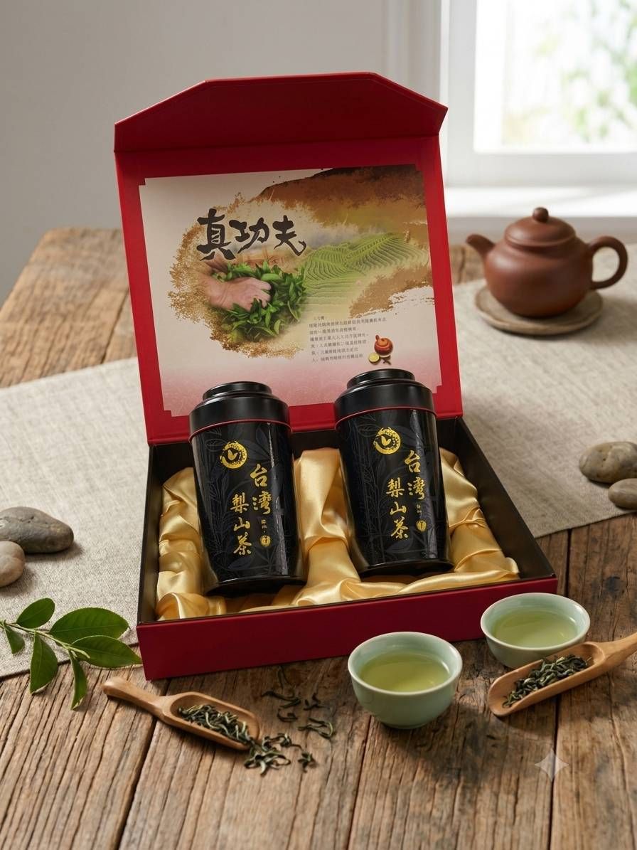 【日盛製茶】真功夫禮盒 梨山茶（黑罐 ）X2罐