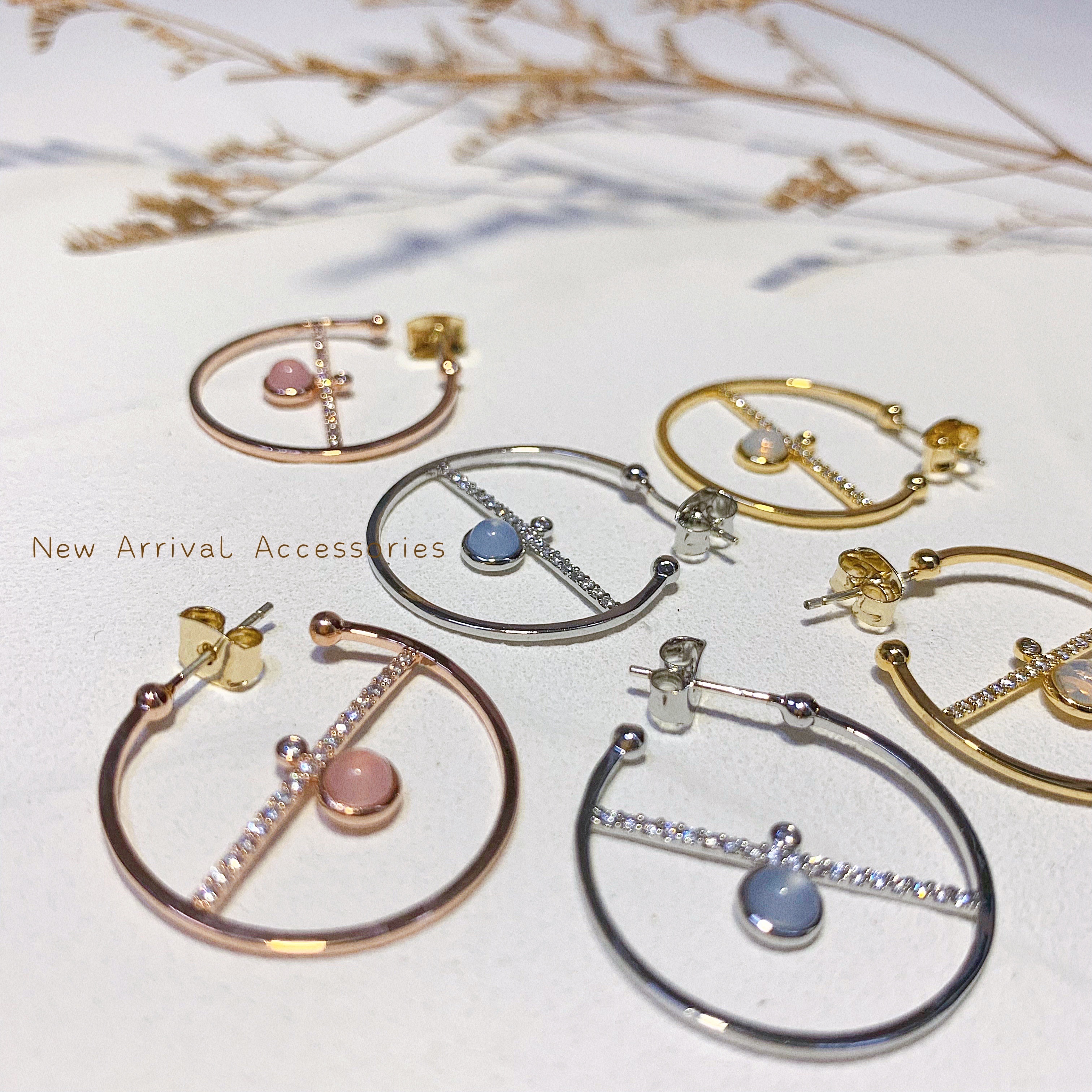 E-設計款蛋白石耳圈