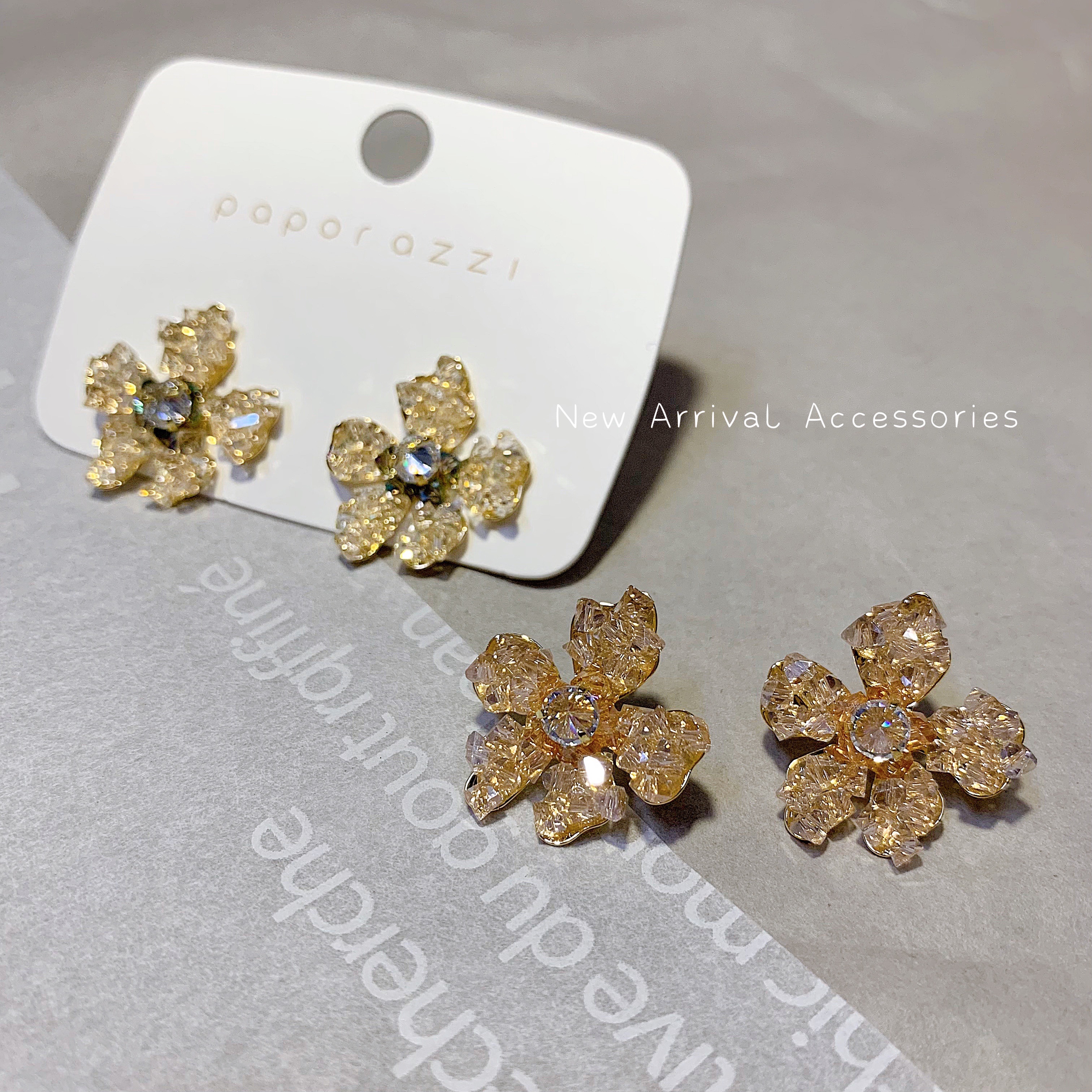 E-手工水晶花耳環