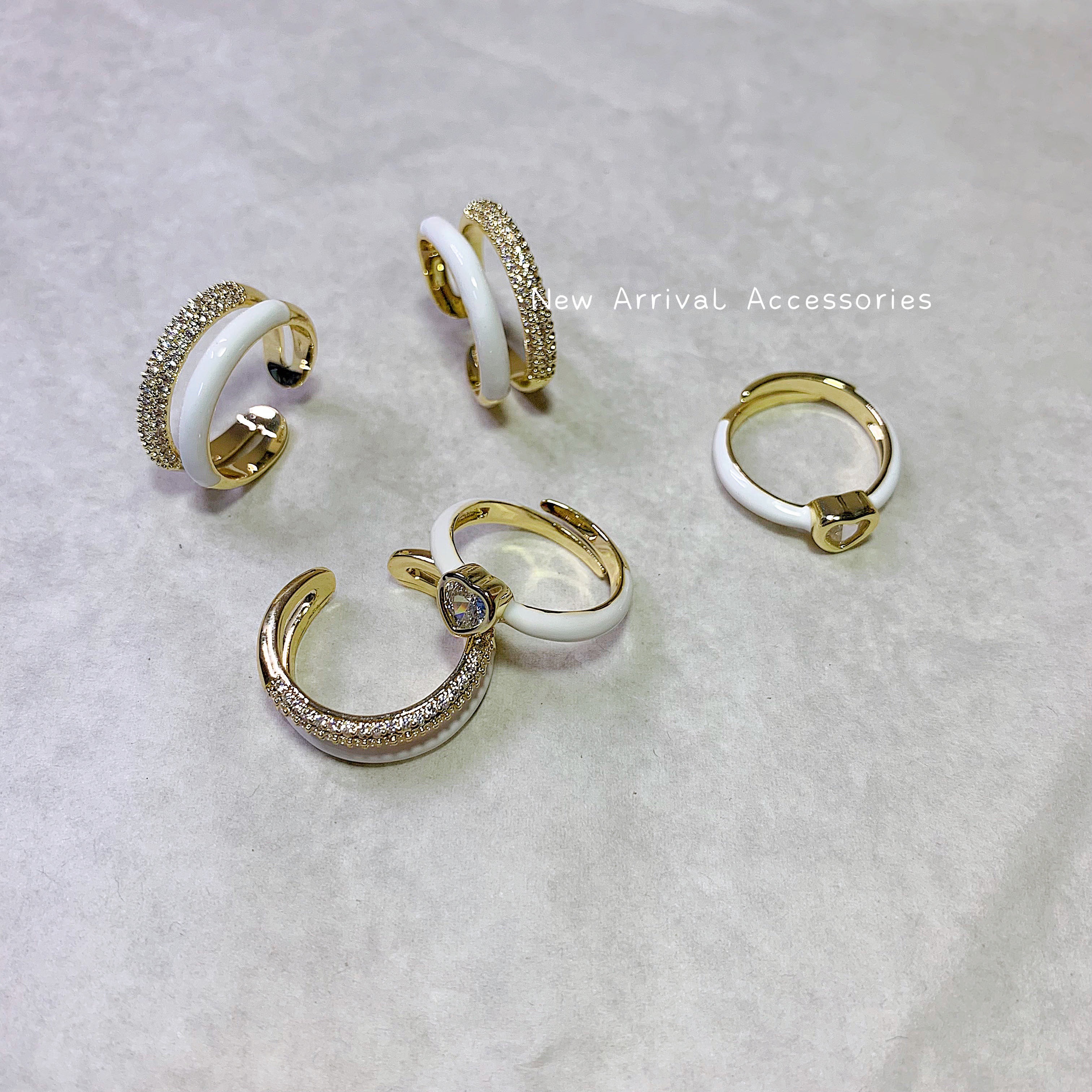 R-純白彩釉戒指／可調