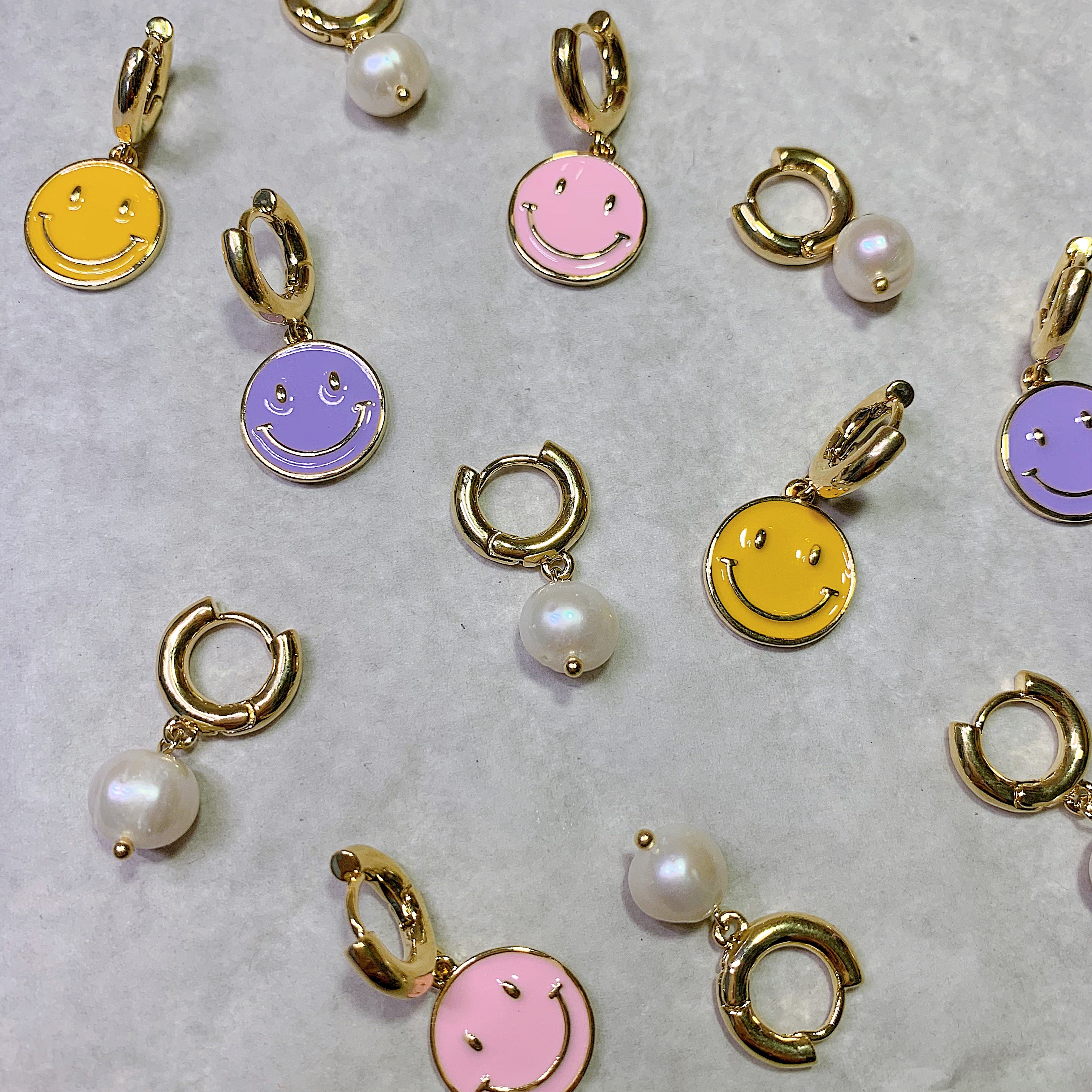 E-不對稱天然珍珠微笑耳扣⛔️不可改夾