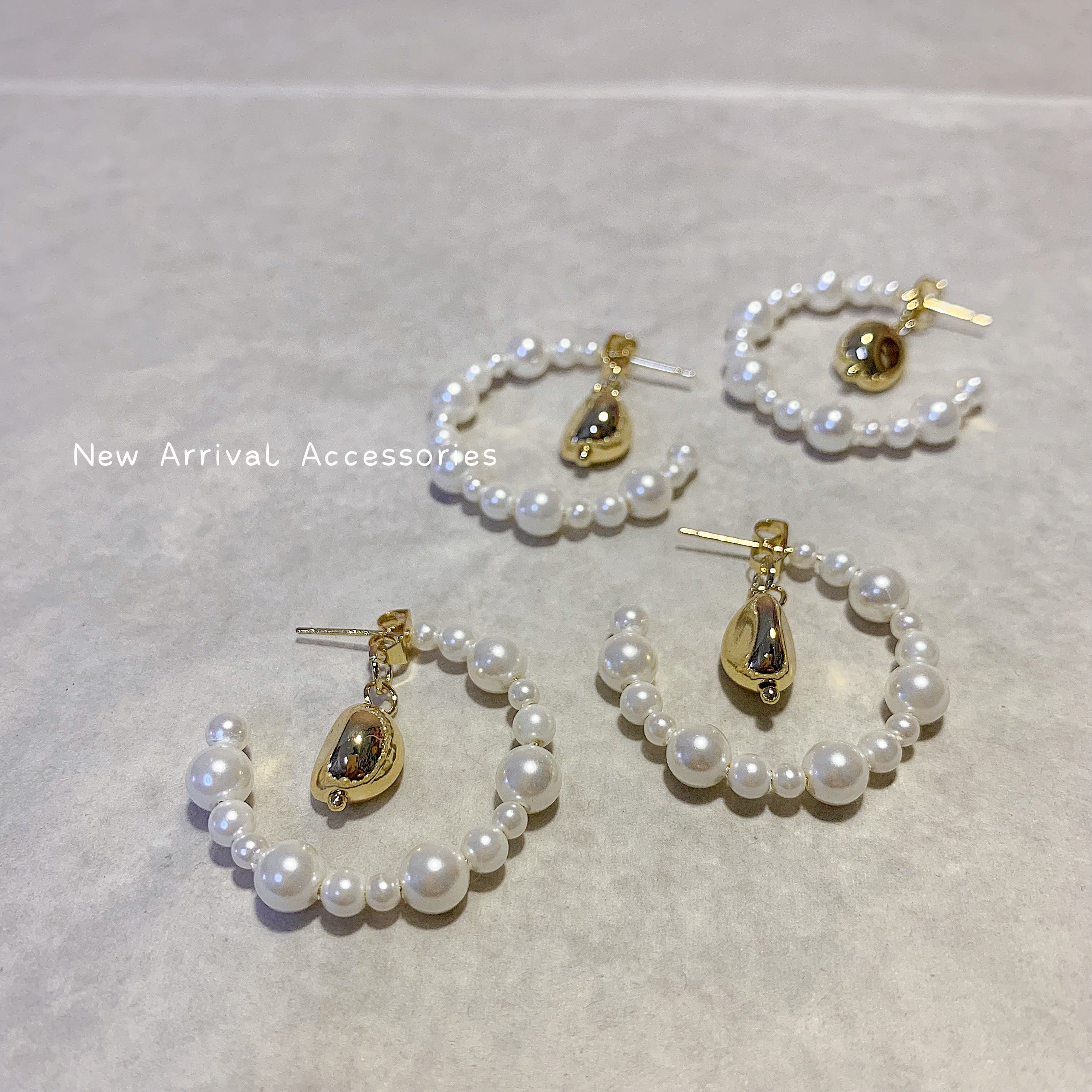 E-珍珠金豆後扣耳圈⛔️不可改夾