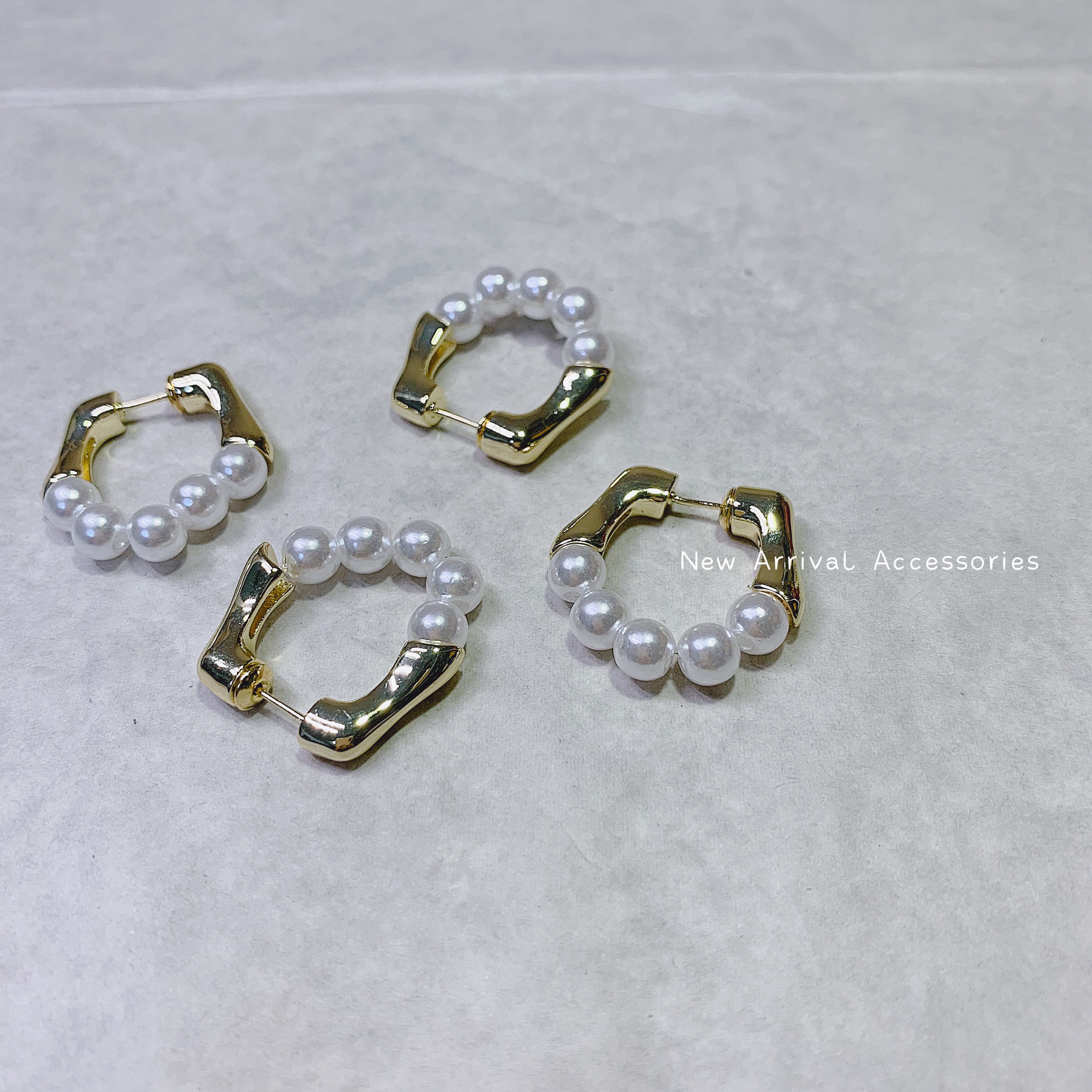 E-法式珍珠前後扣耳環⛔️不可改夾