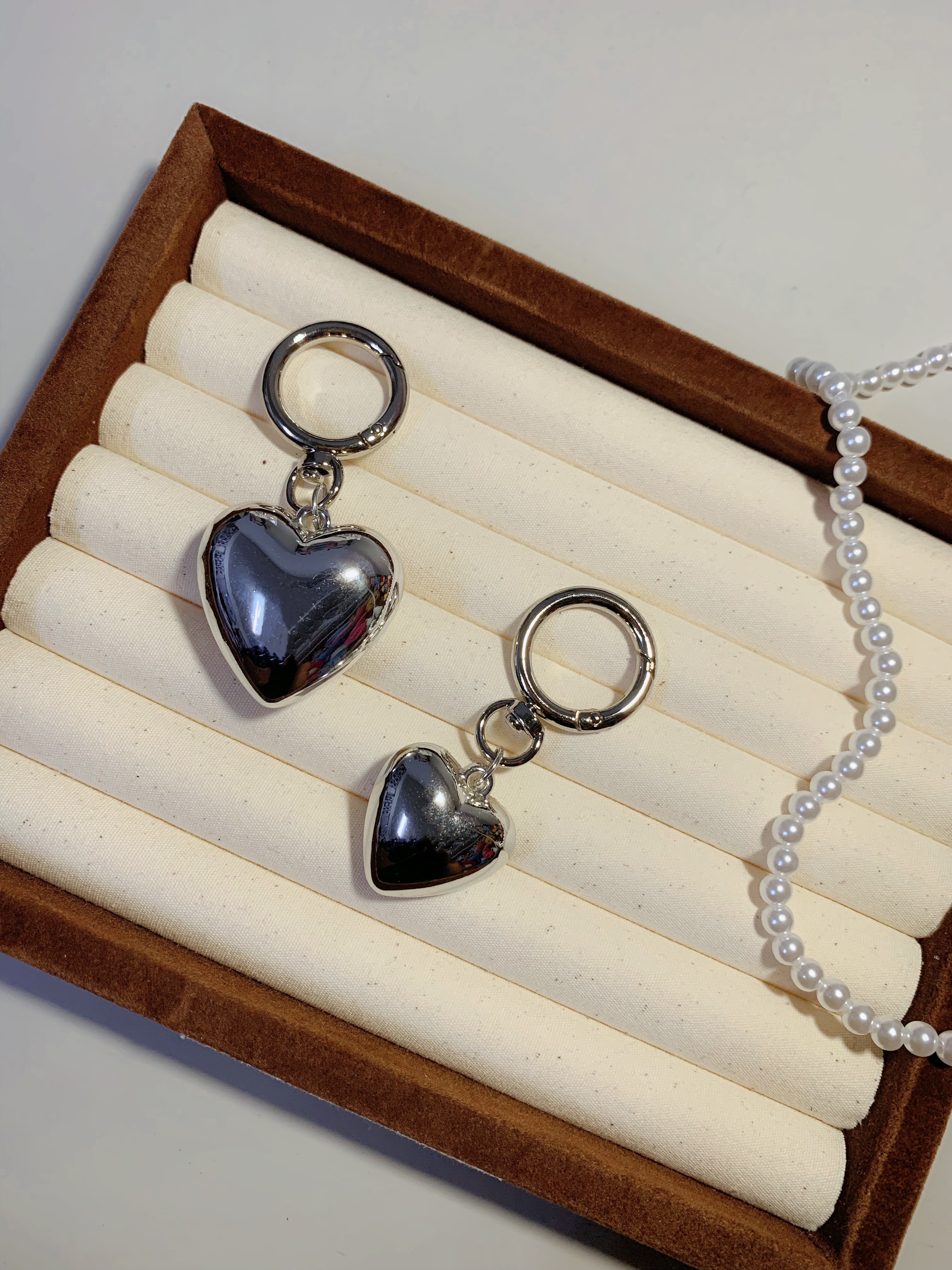 鏡面拋光桃心鑰匙圈