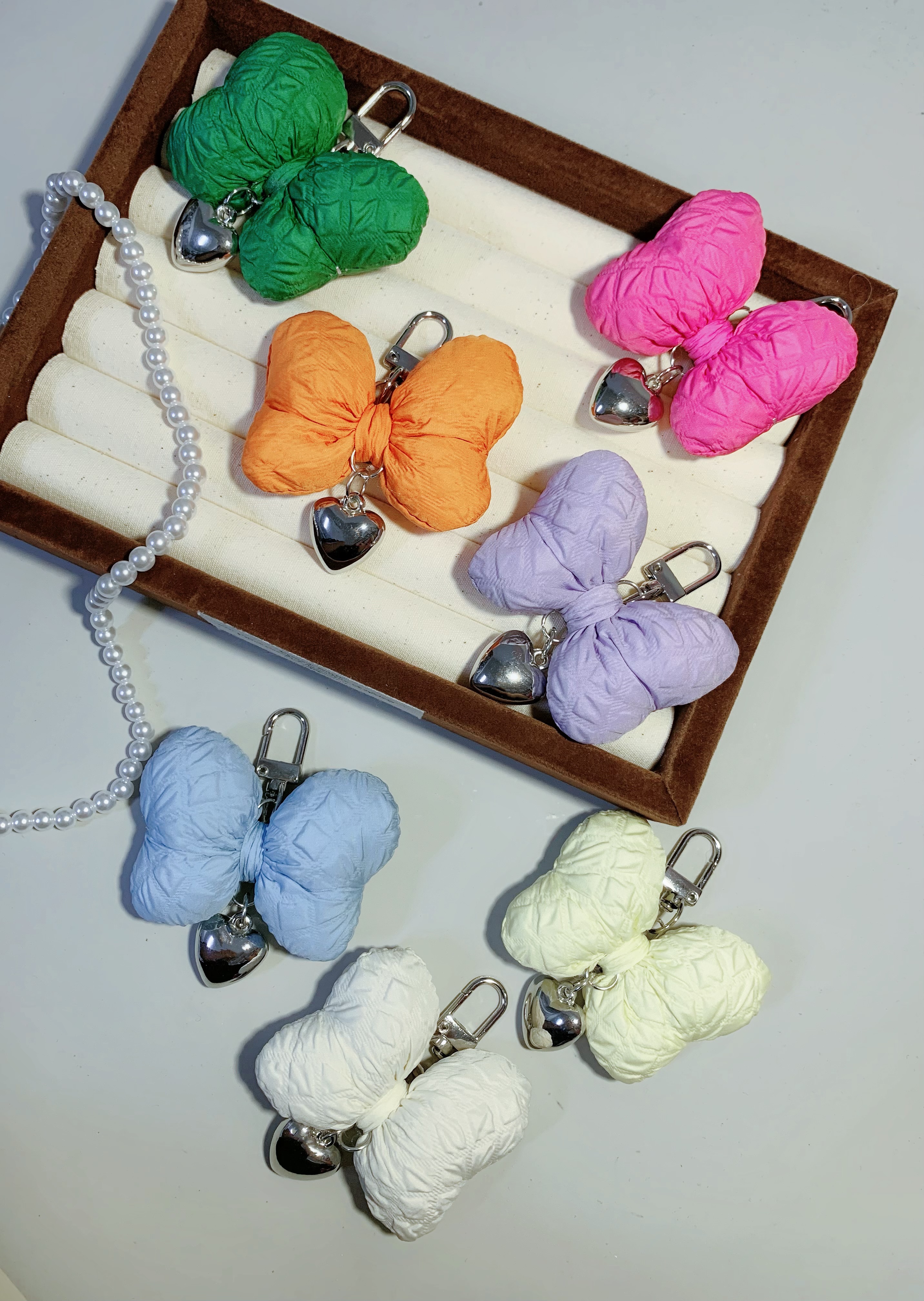 澎澎空氣棉蝴蝶結鑰匙圈