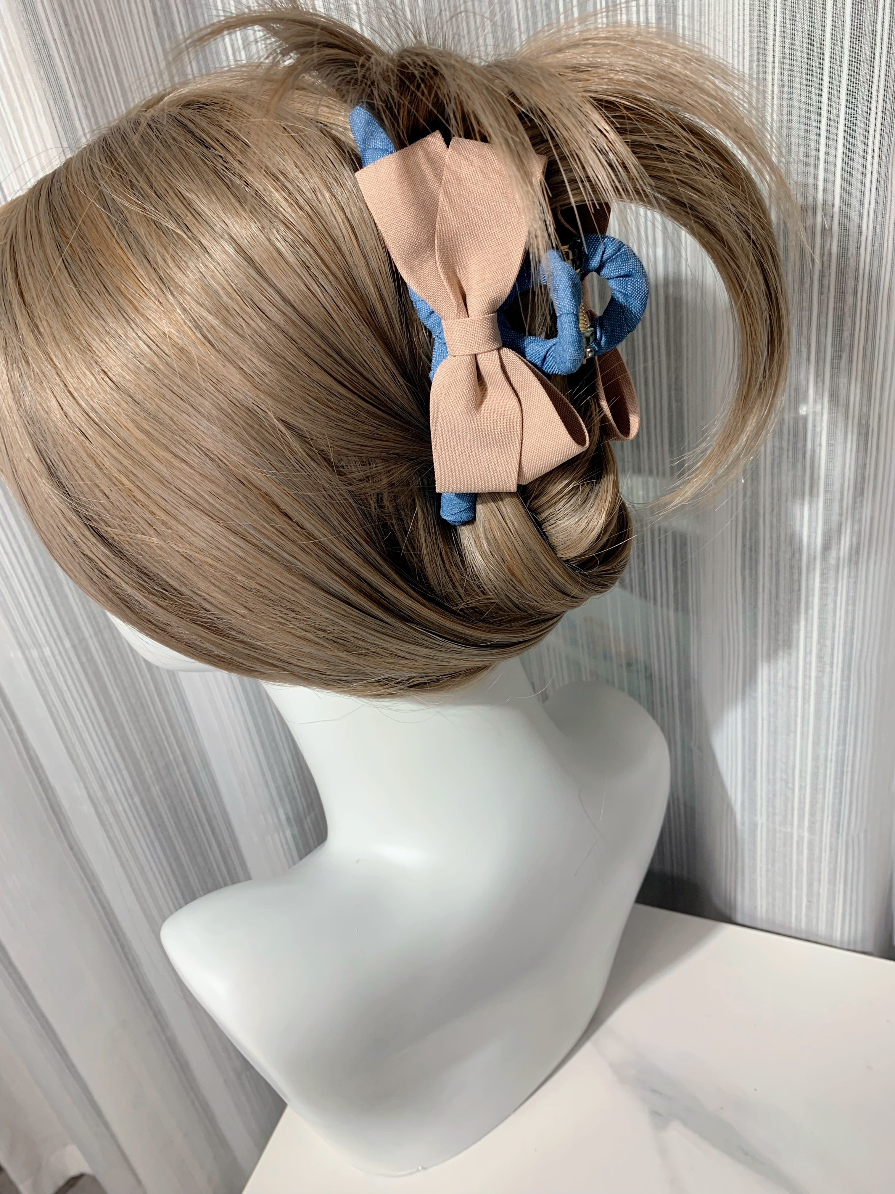 手工纏繞蝴蝶結鯊魚夾