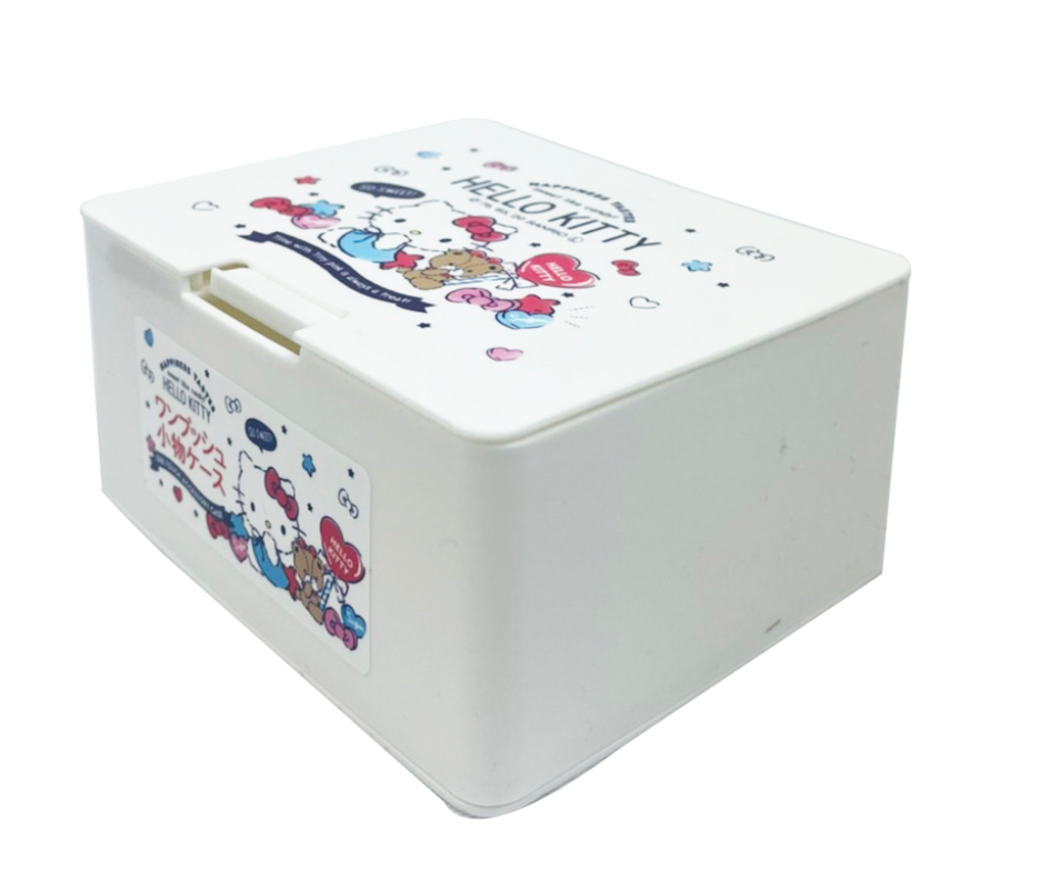 日本 Hello Kitty 造型按壓彈蓋式小物方形收納盒