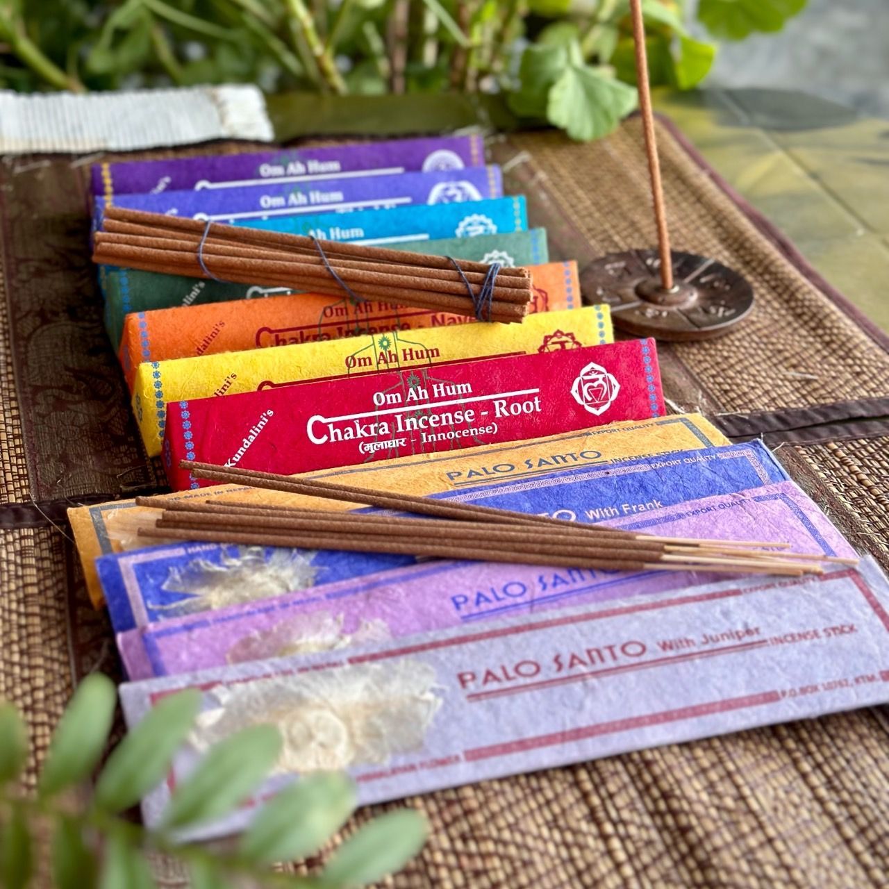 尼泊爾七脈輪手工香＋聖木系列（送六字箴言手工木雕香盤）