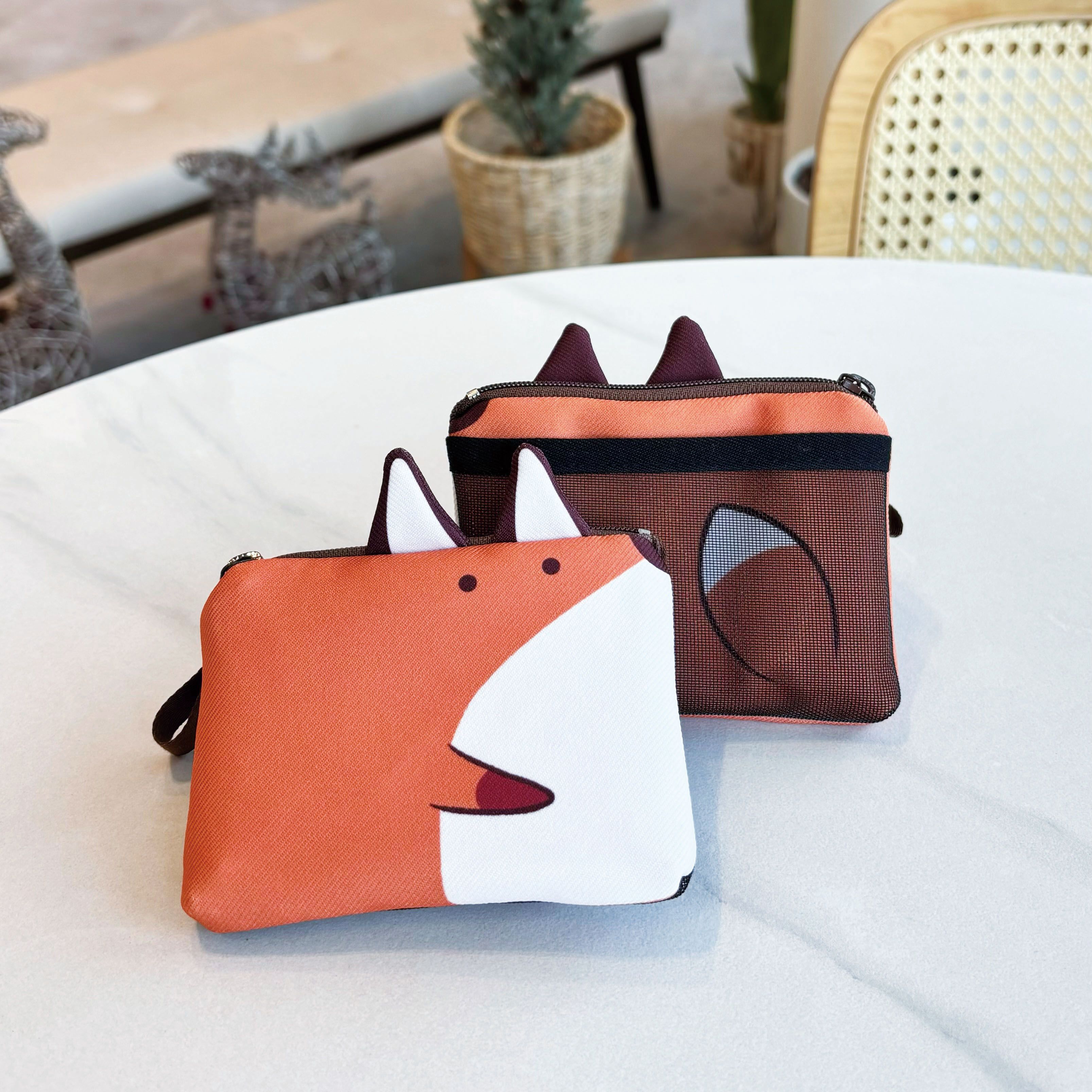 [現貨]狐狸先森Kari：方塊福狸造型雙面零錢收納包_禮物推薦