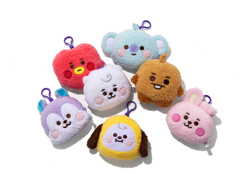 日本限定BT21-大頭娃收納包鑰匙圈