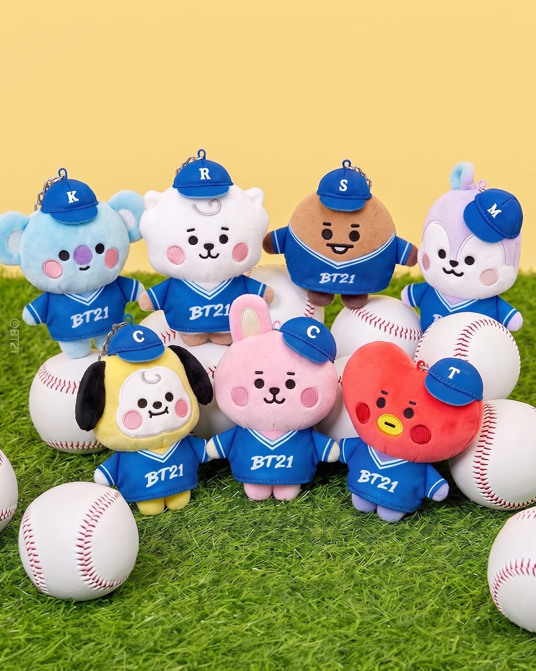 BT21棒球系列手指娃鑰匙圈