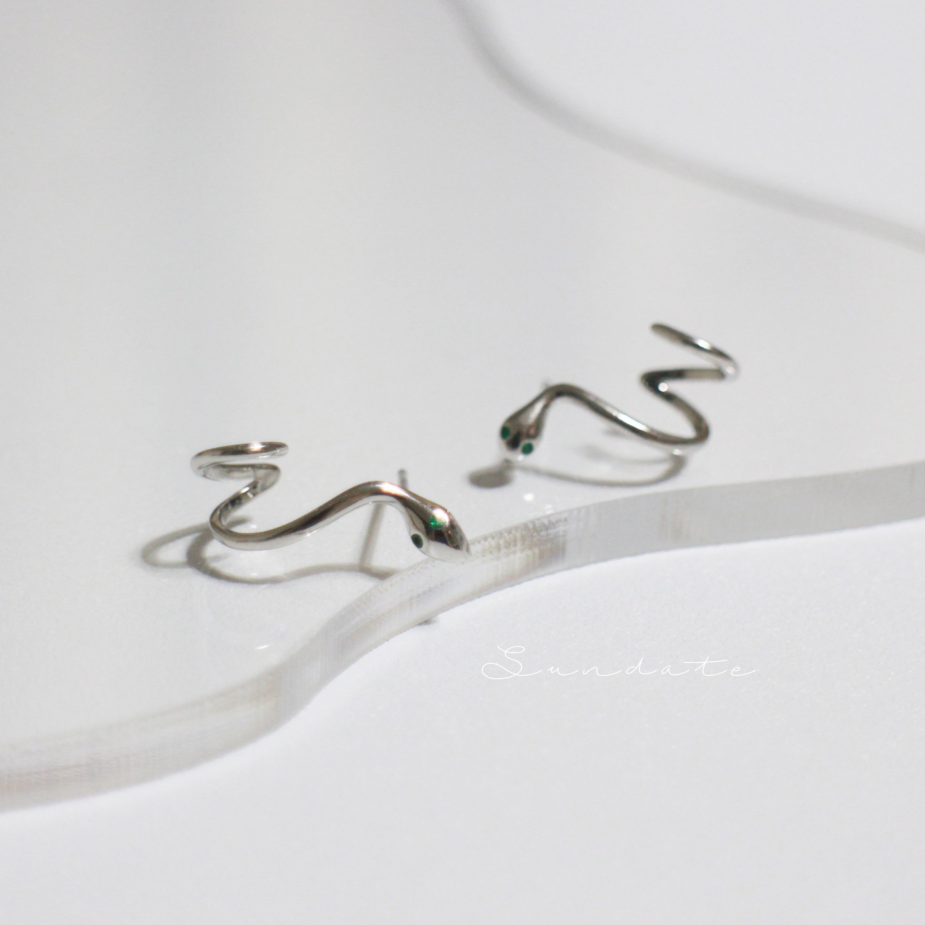 史萊哲林的小蛇 925銀耳環 ER021