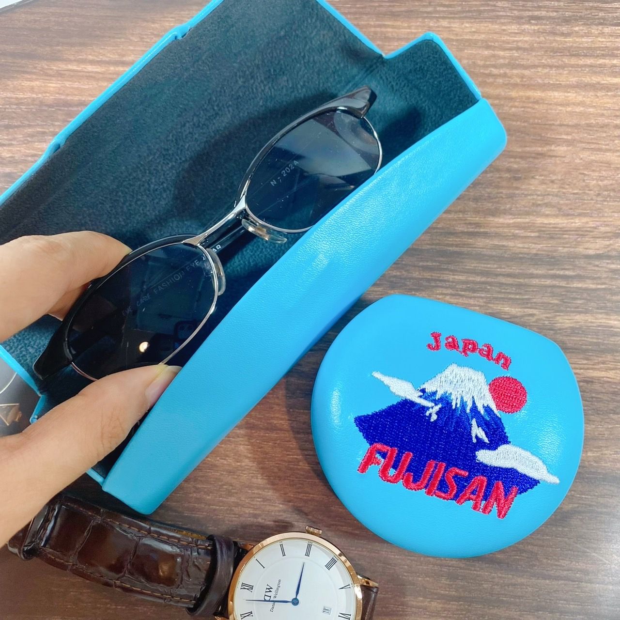 HEMING’S富士山刺繡眼鏡收納盒 + 富士山刺繡飾品收納盒