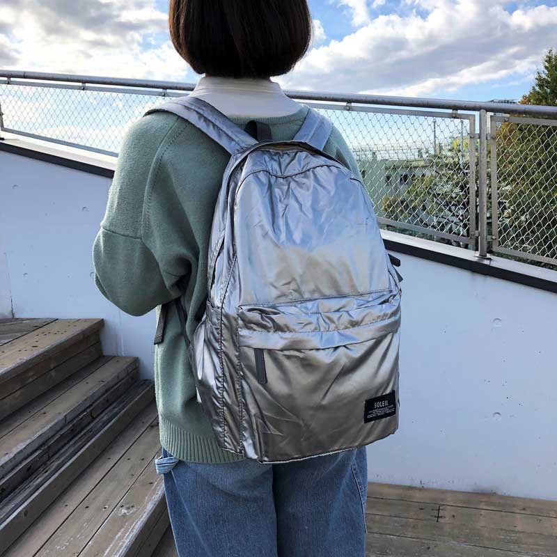 摺疊收納包（後背/斜背/行李袋） （香檳灰/香檳藍）