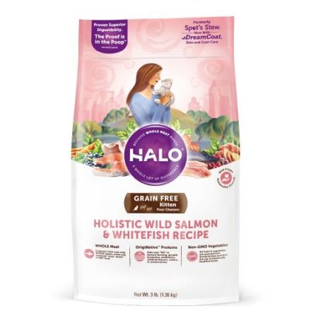 HALO 嘿囉 幼貓無穀飼料 野生鮭魚燉豌豆+鷹嘴豆 3LB/4種口味/貓飼料