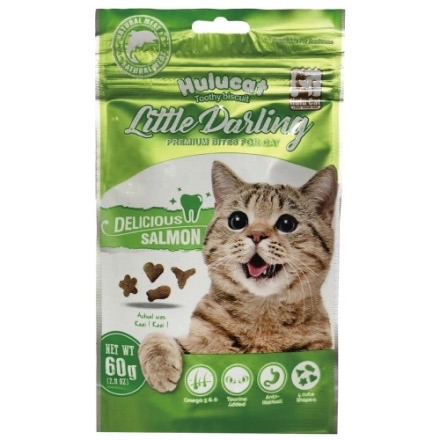 Hulucat 卡滋化毛潔牙餅-鮭魚 60g （貓零食ˊ6種口味）