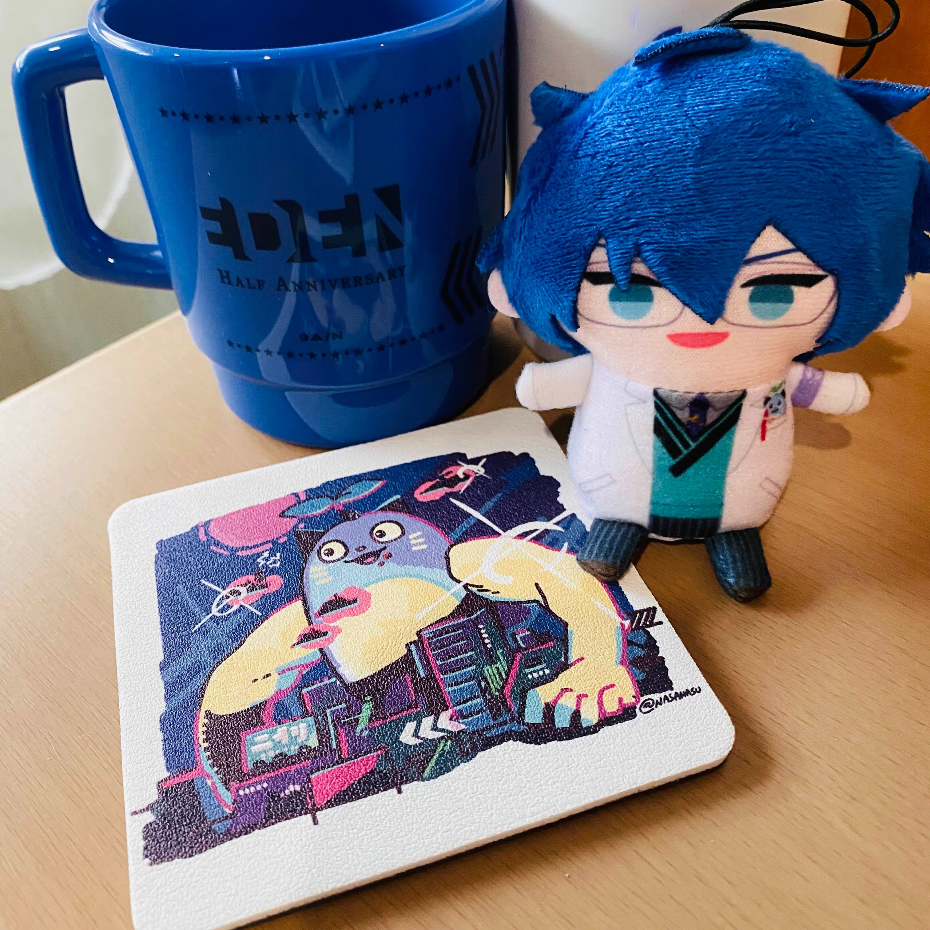 彩虹社2434／Vtuber／豆貓方型吸水杯墊