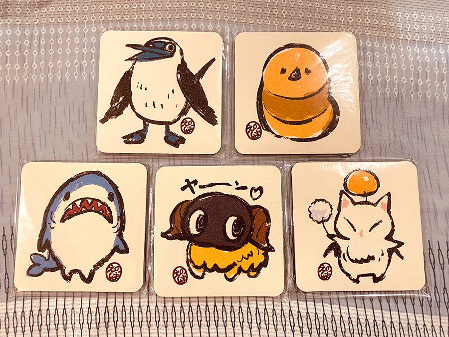 FF14／可愛動物好朋友／方型吸水杯墊