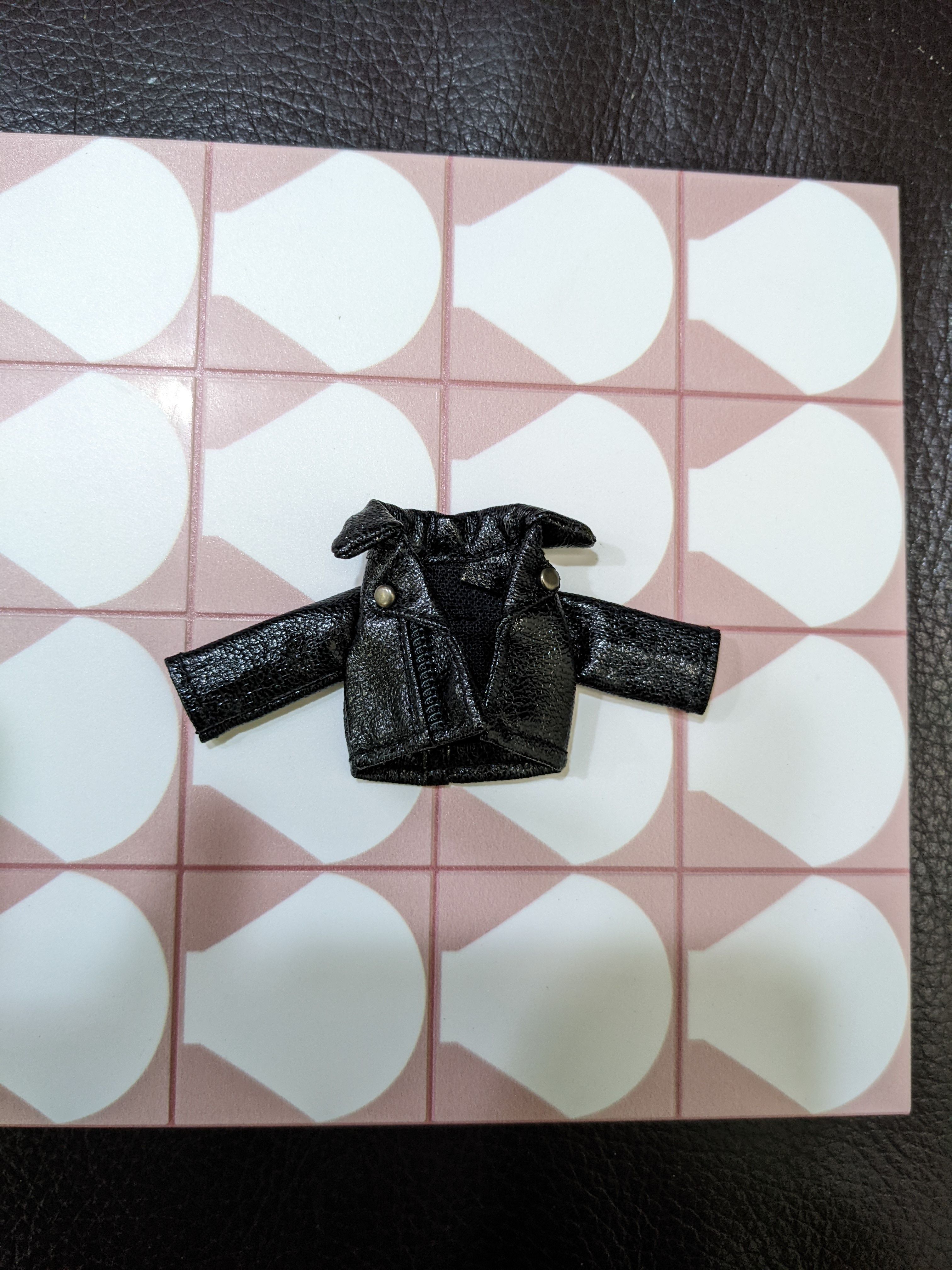 日本手作黑色短皮衣